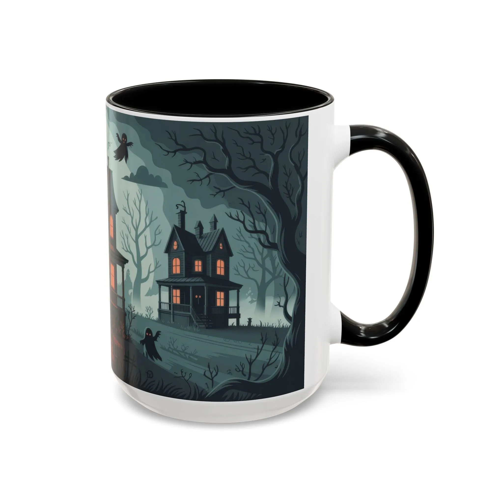 Haunted Mansion Mug, Ghostly Gothic Forest Coffee Cup, Spooky Haunted House Halloween Gift for Horror Lovers, Accent Coffee Mug (11, 15oz) - Image 7