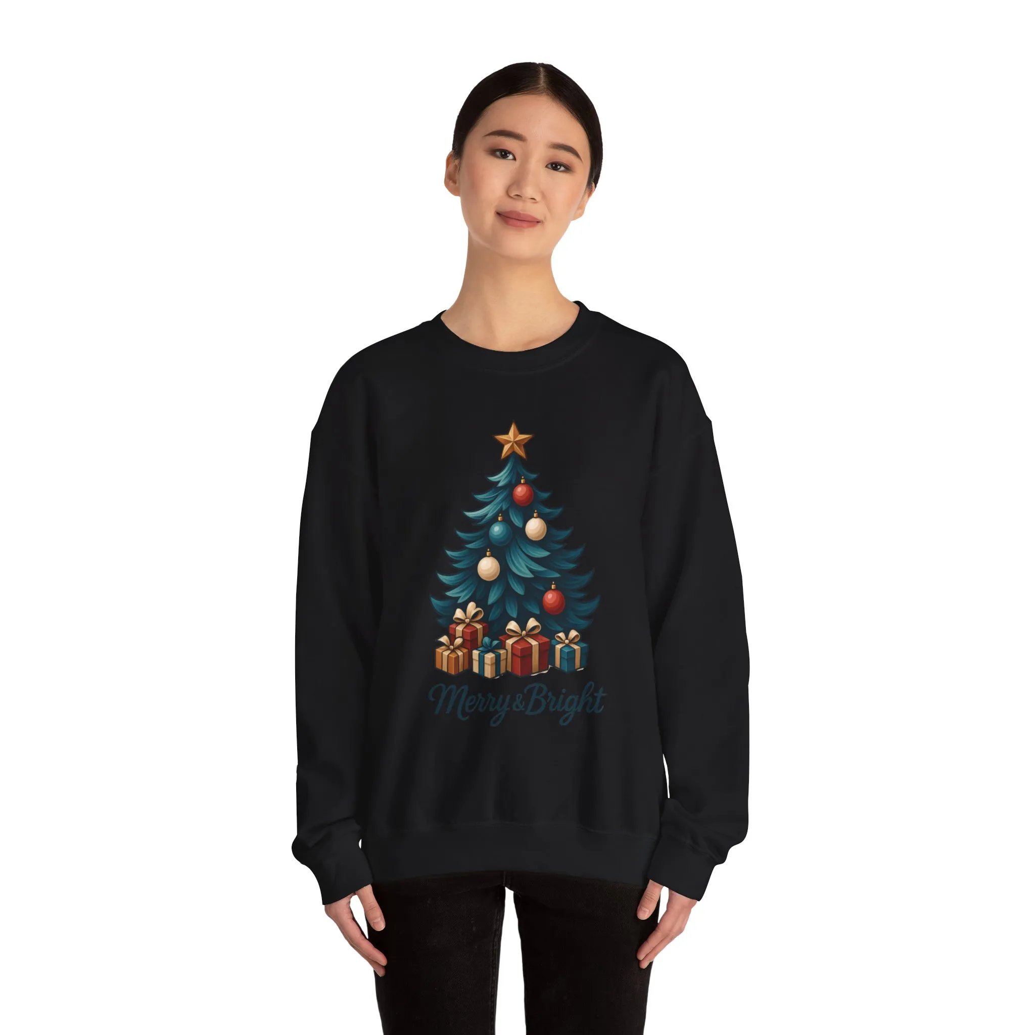 Merry & Bright Christmas Sweatshirt, Cozy Holiday Pullover - Image 12