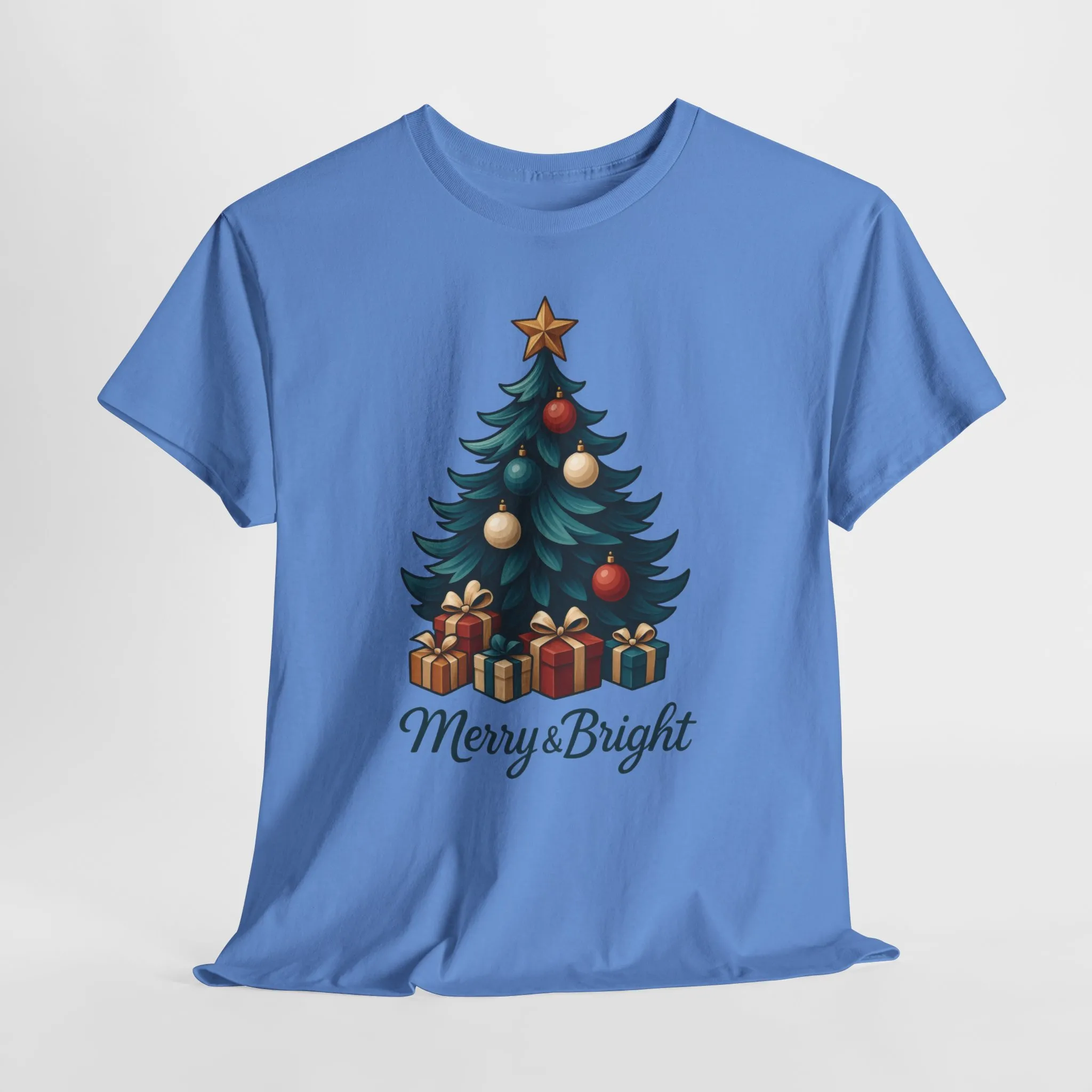 Merry & Bright Christmas T-Shirt, Holiday Tree Gift Tee for Women - Image 11
