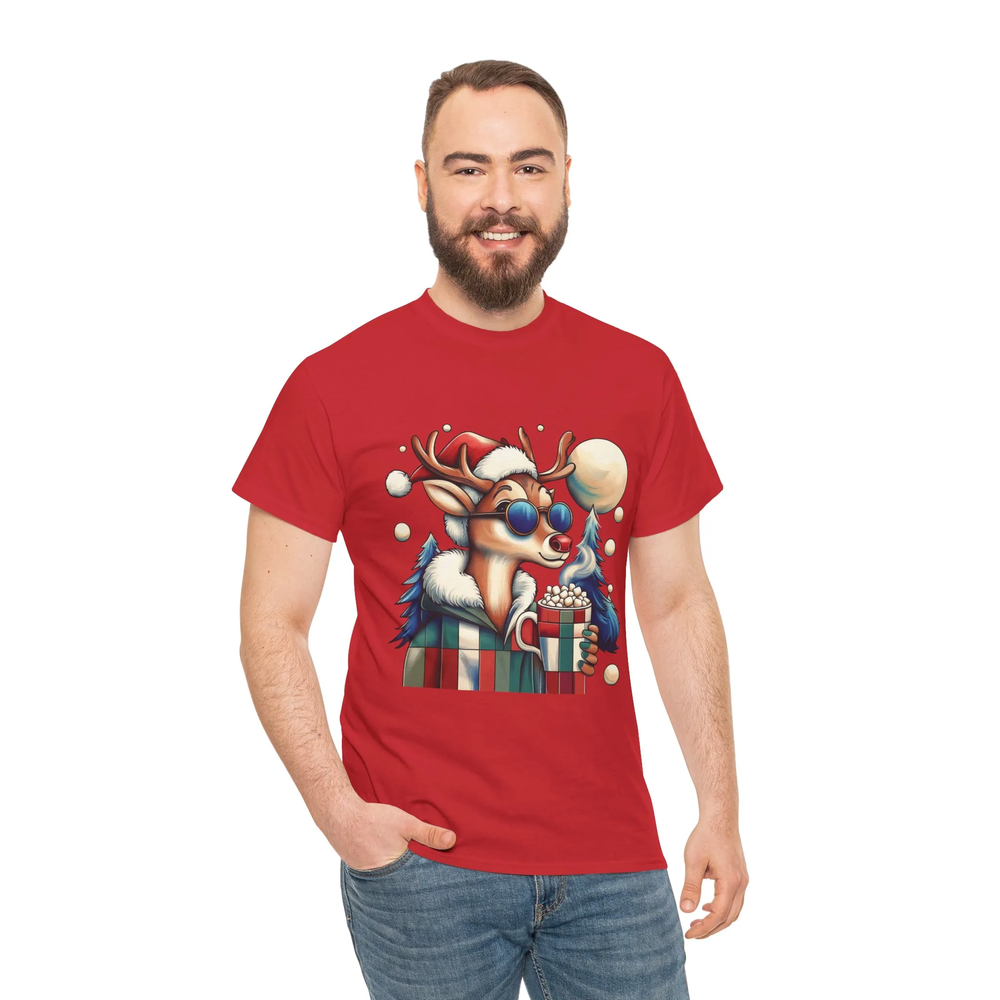 Cool Reindeer Christmas T-Shirt, Funny Holiday Shirt for Men - Image 23
