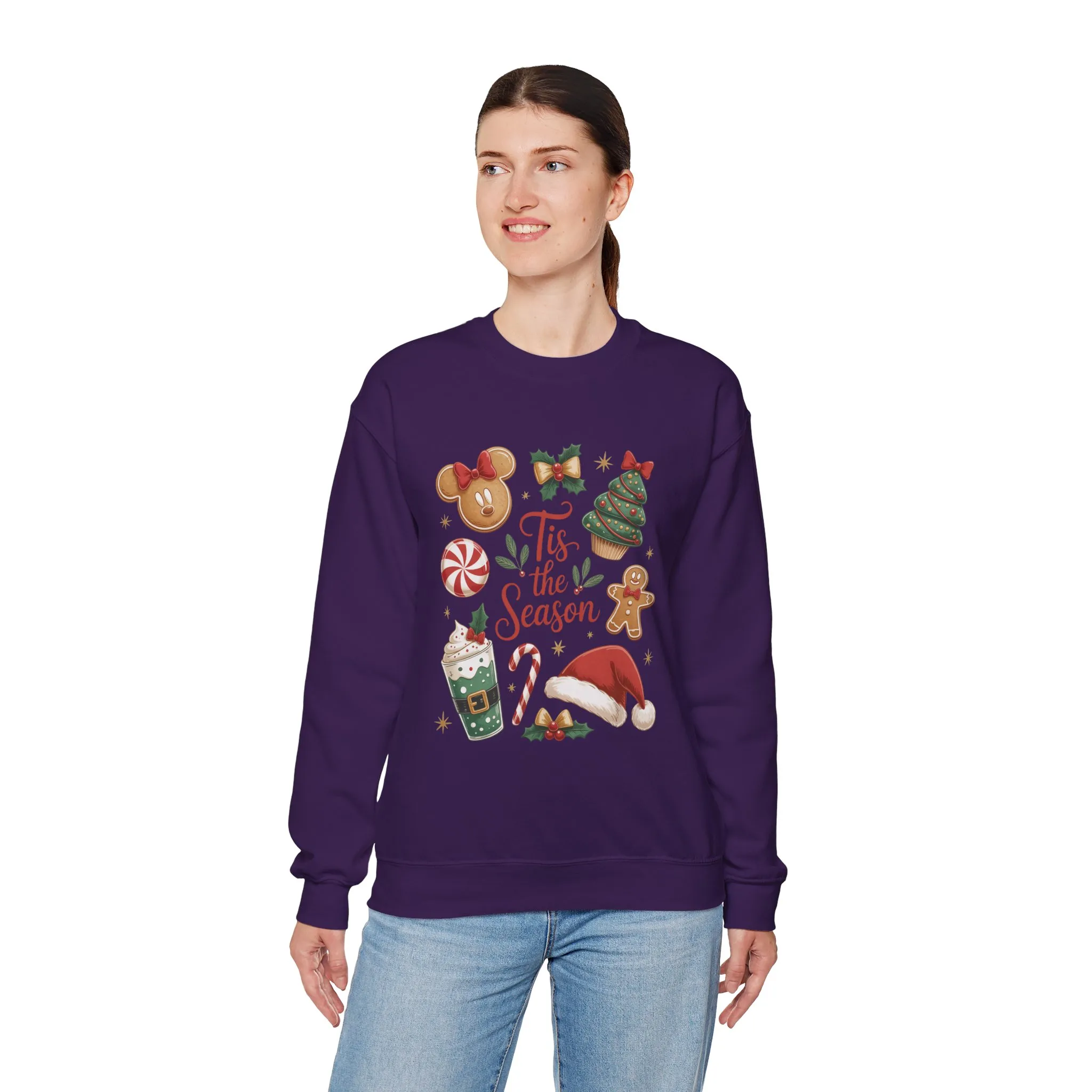 Women's Tis the Season Christmas Sweatshirt, Cozy Cookie - Cocoa Holiday Jumper, Women's Crewneck Sweatshirt - Image 20