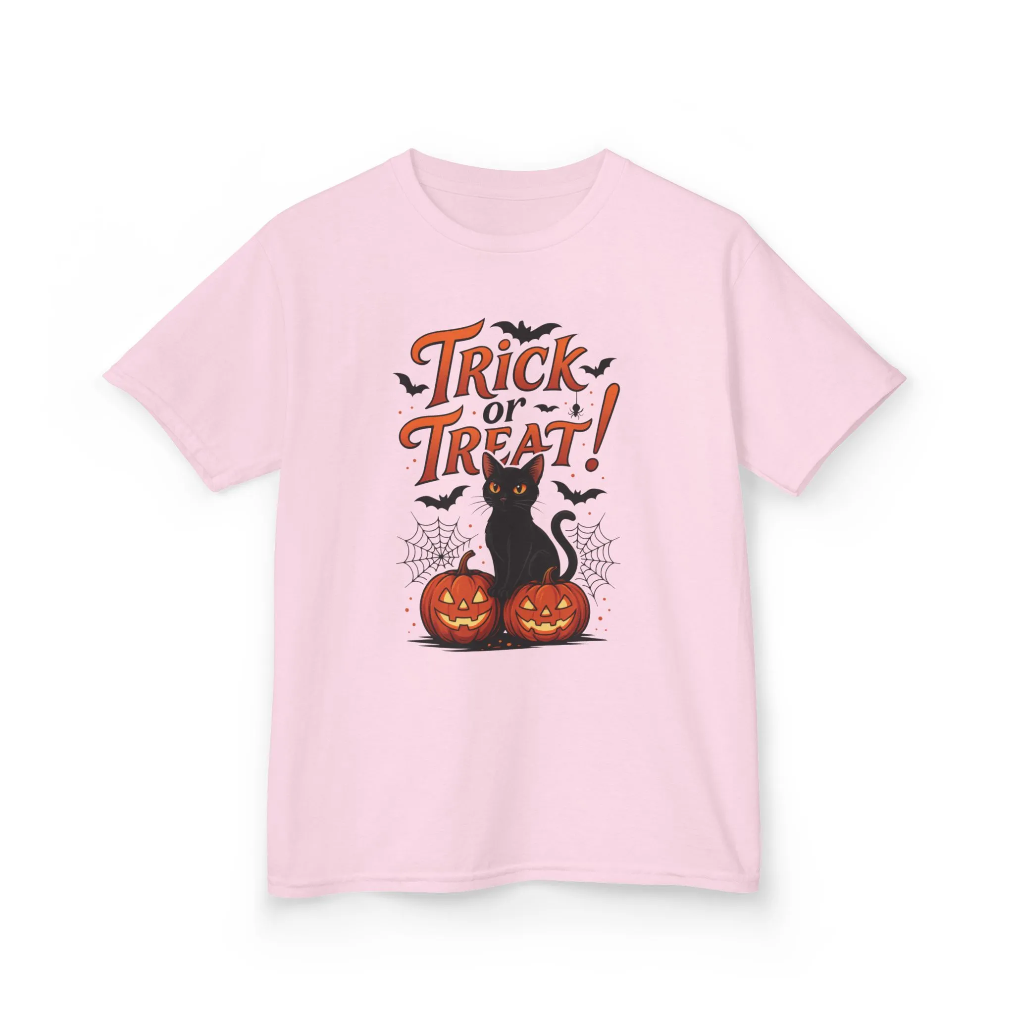 Cute Trick or Treat Black Cat T-Shirt for Girls Boys, Fun Spooky Halloween Tee, Pumpkin Cat Shirt for Kids, Fall Party Outfit - Image 22