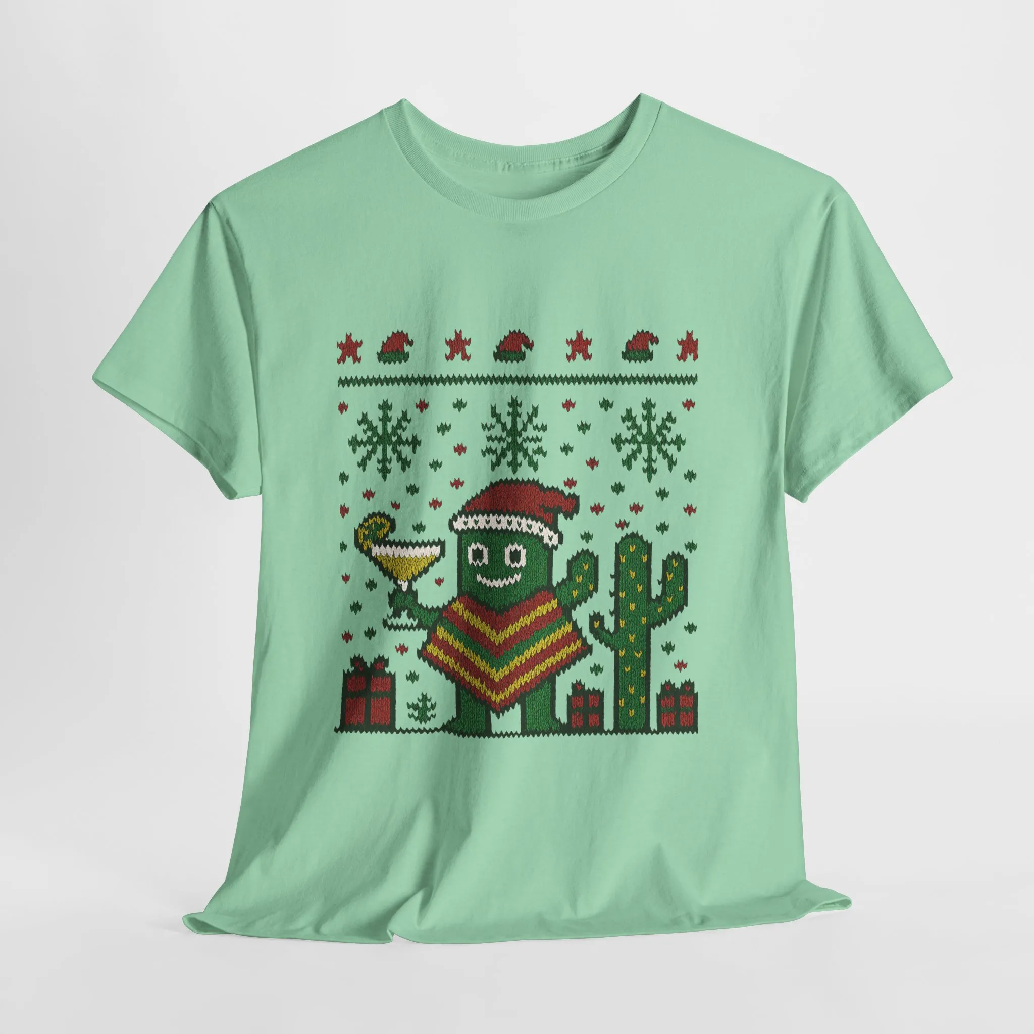 Festive Cactus Christmas Shirt, Funny Holiday Santa Hat Tee for Women, Women's Funny Xmas Shirt - Image 2