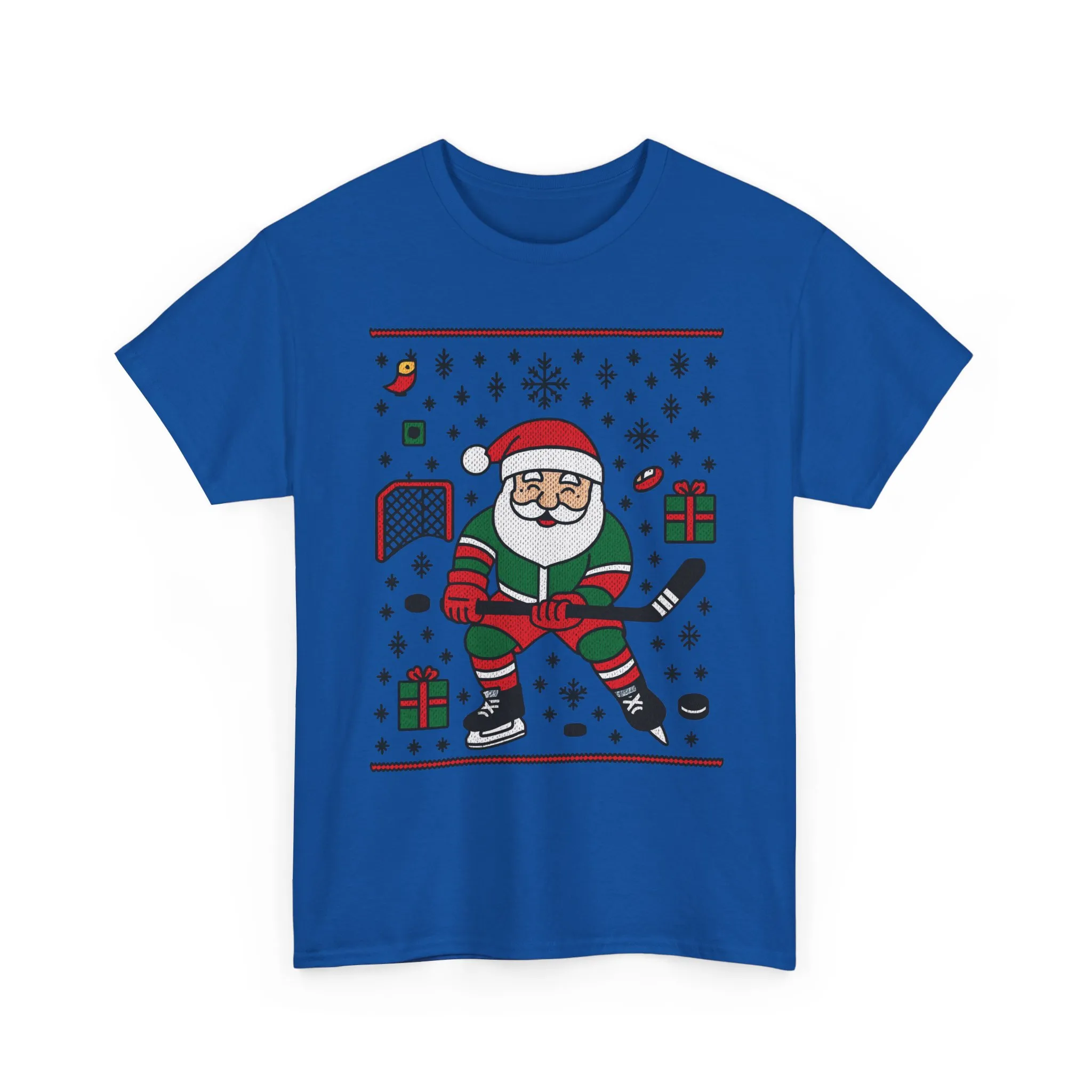 Hockey Santa Men's Christmas T-Shirt, Funny Sports Holiday Tee - Image 22