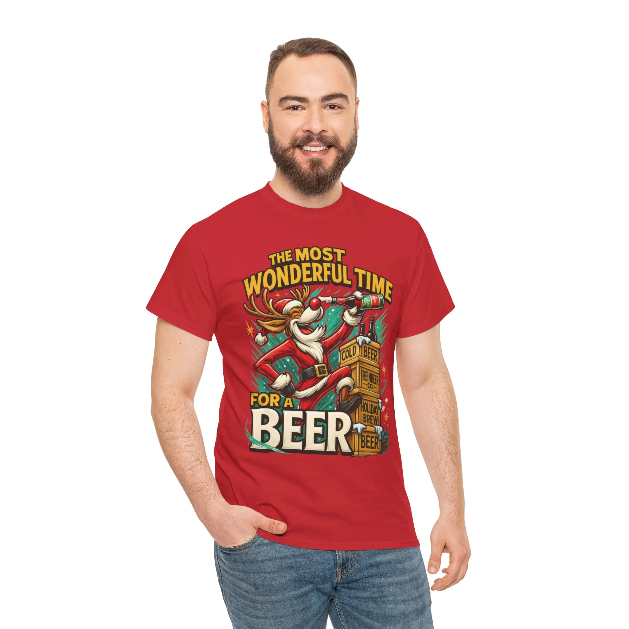 Funny Christmas Beer T-Shirt for Men, The Most Wonderful Time for a Beer - Image 26