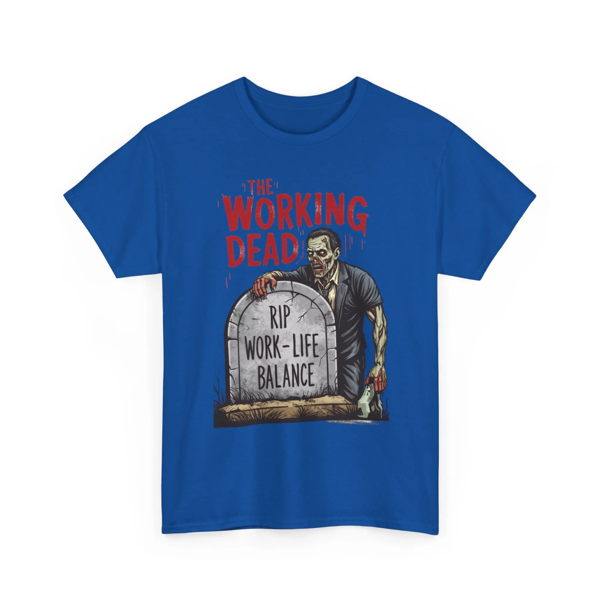 The Working Dead Shirt Men, Funny Work Life Balance Zombie Tee, RIP Work Shirt, Halloween Tee - Image 19