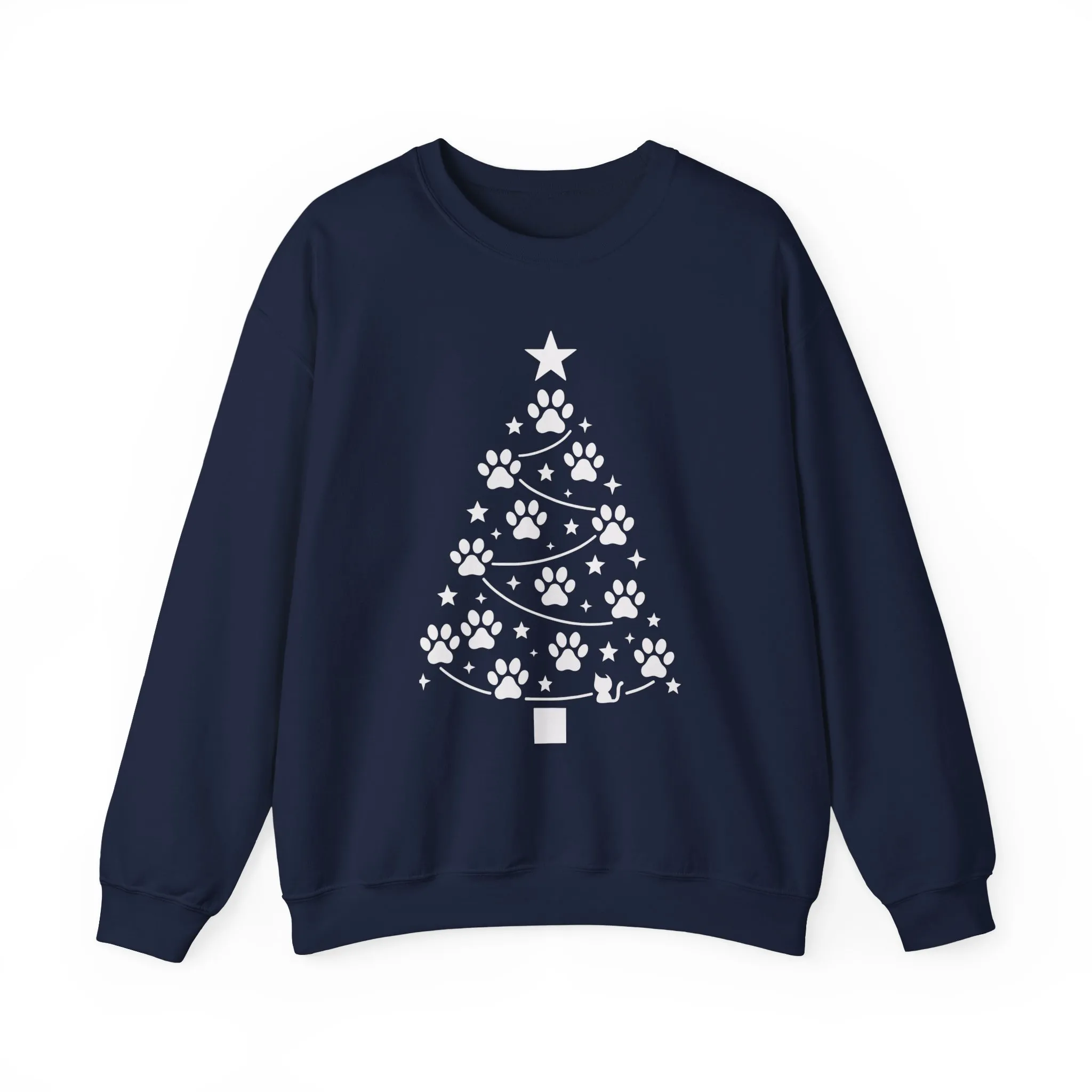 Paw Christmas Tree Women's Sweatshirt, Pet Lover Holiday Sweater - Image 13
