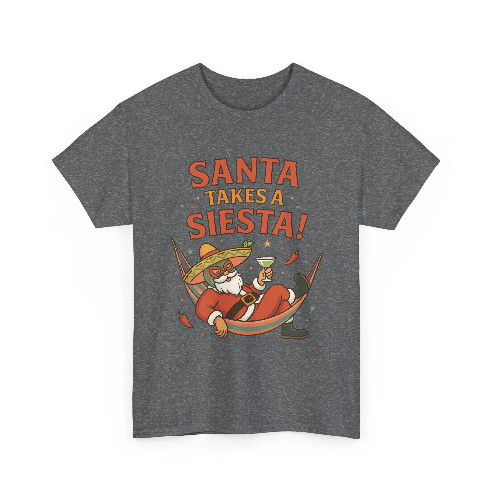 Santa Takes a Siesta Funny Christmas T-Shirt for Men, Mexican Santa Holiday Tee - Image 13