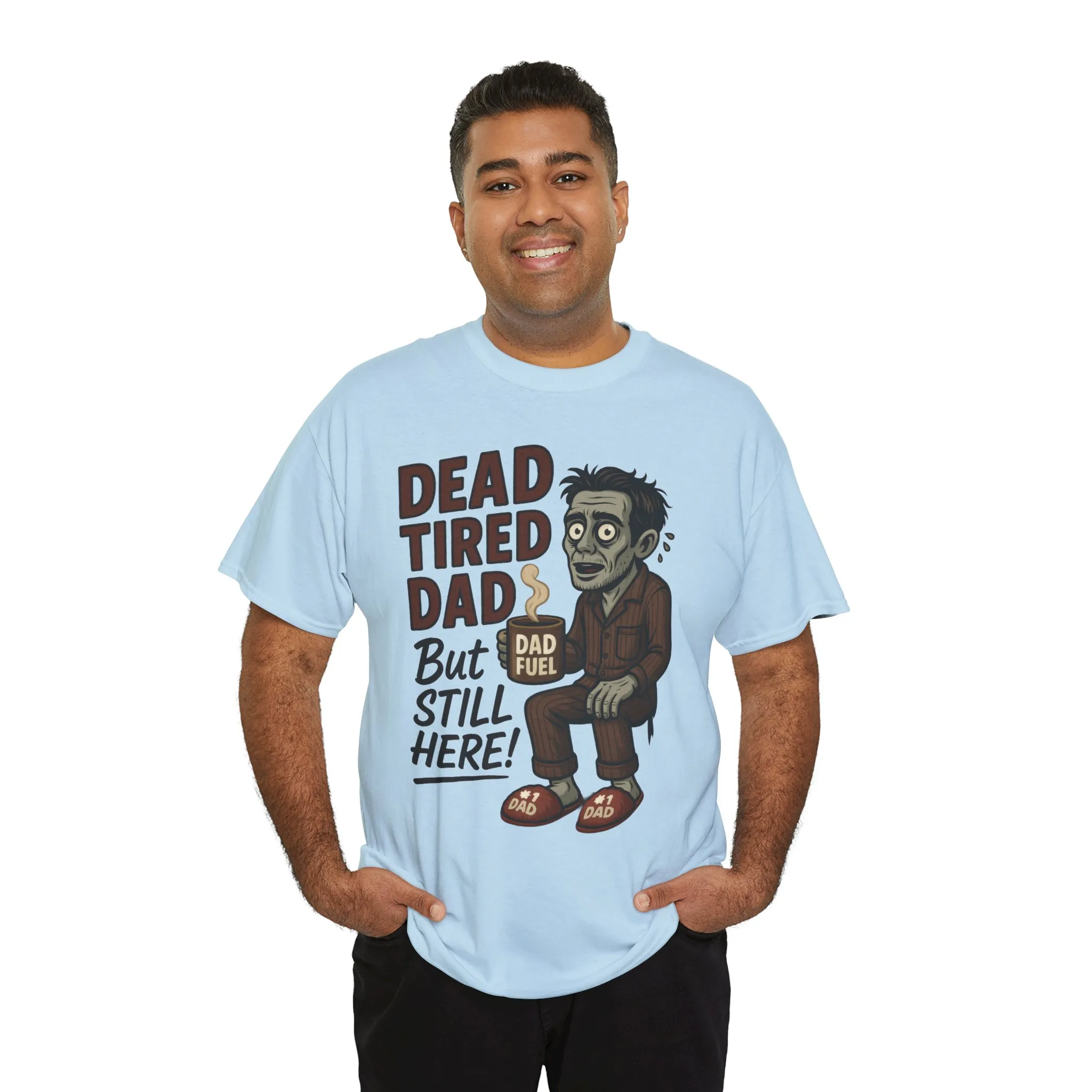 Dead Tired Dad Funny Zombie Coffee Men's T-Shirt, Father's Day Gift for Men, Dad Fuel Graphic Tee, Halloween Dad Tee - Image 33
