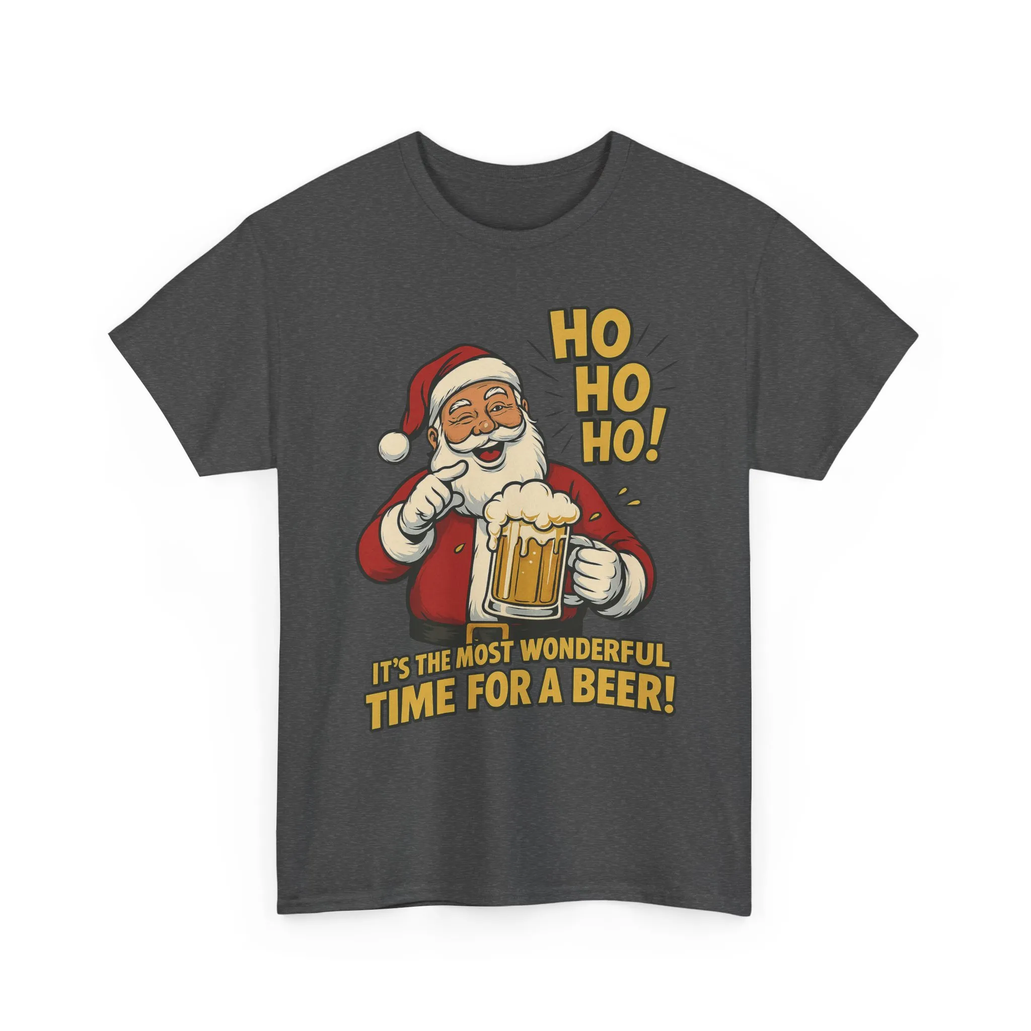 Funny Santa Beer Christmas T-Shirt, Men's Holiday Party Tee - Image 22