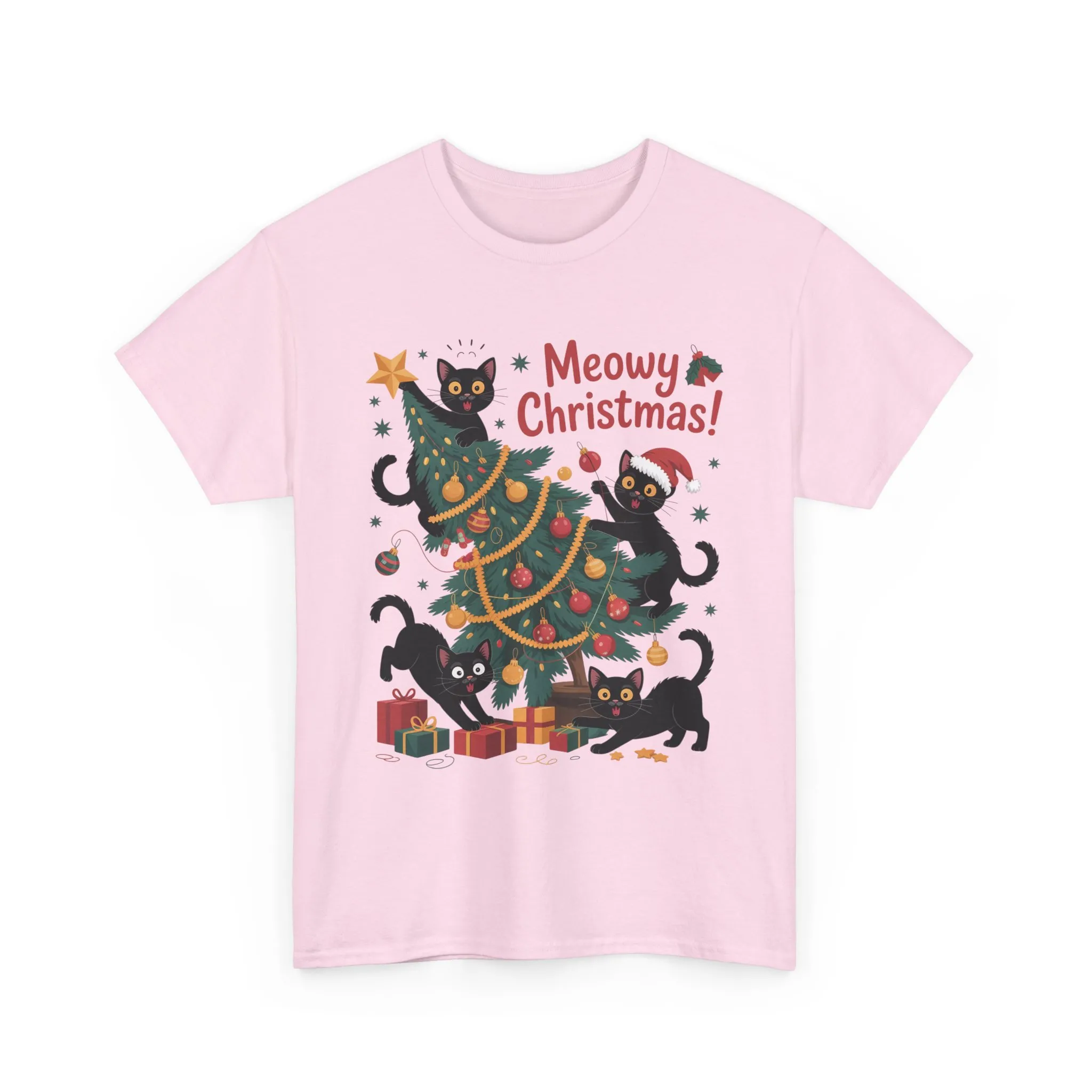 Funny Black Cats Christmas Tree T-Shirt, Cute Cat Lover Holiday Tee, Christmas Cat Chaos Shirt for Women - Image 25