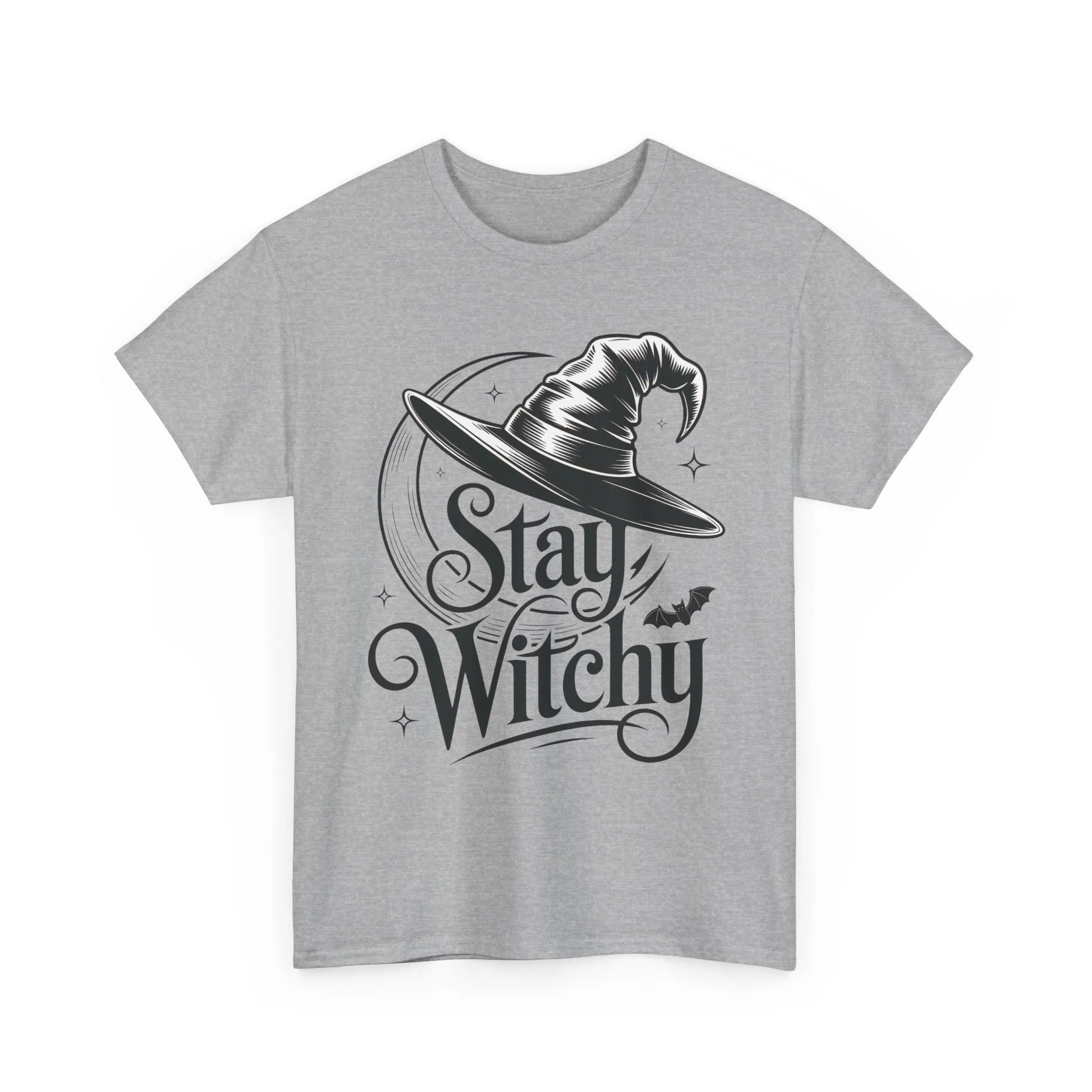 Stay Witchy Gothic Moon Witch Hat Women's T-Shirt, Minimalist Halloween Witchy Graphic Tee - Image 13