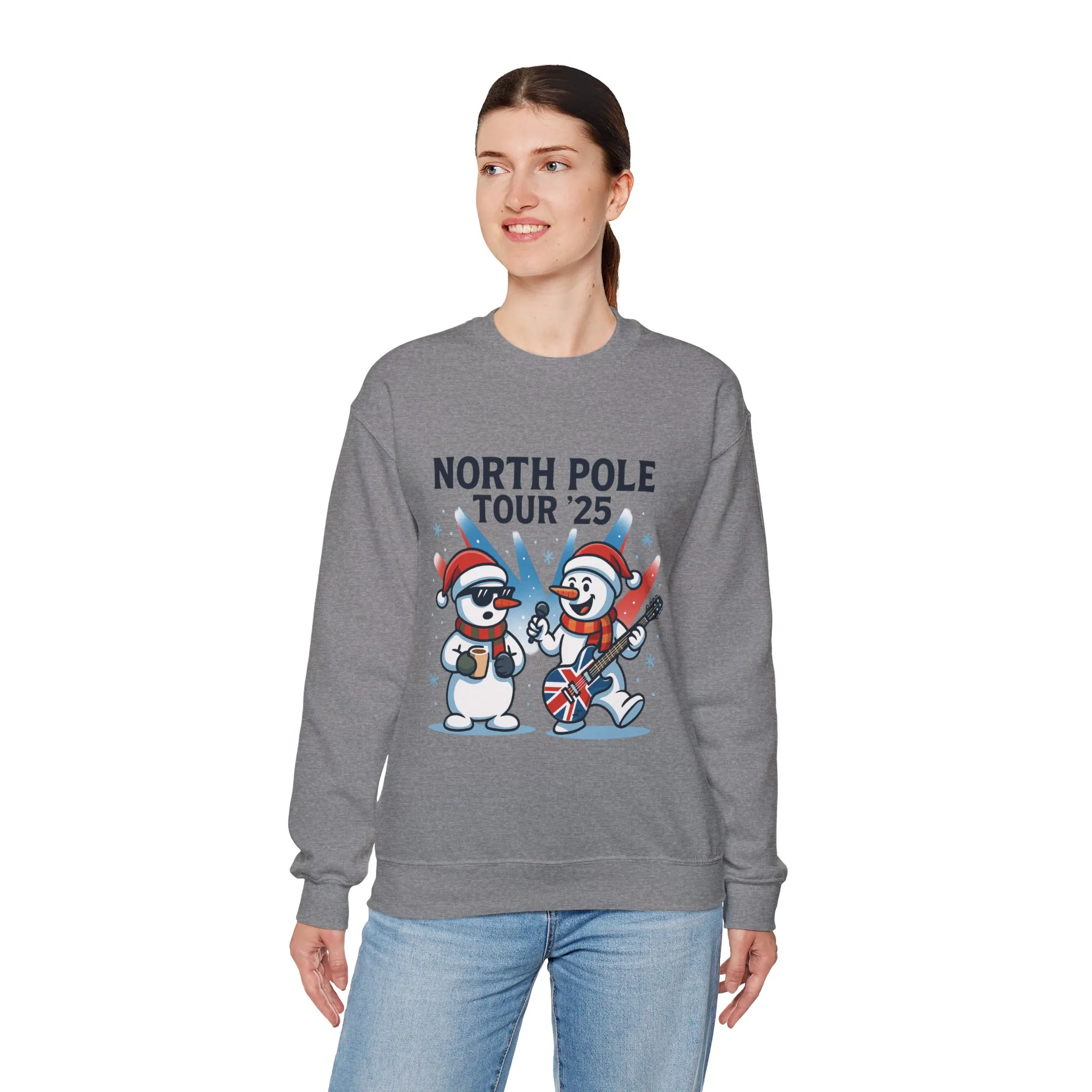 North Pole Tour 25 Women's Christmas Sweatshirt, Funny Rock Holiday Jumper - Image 6