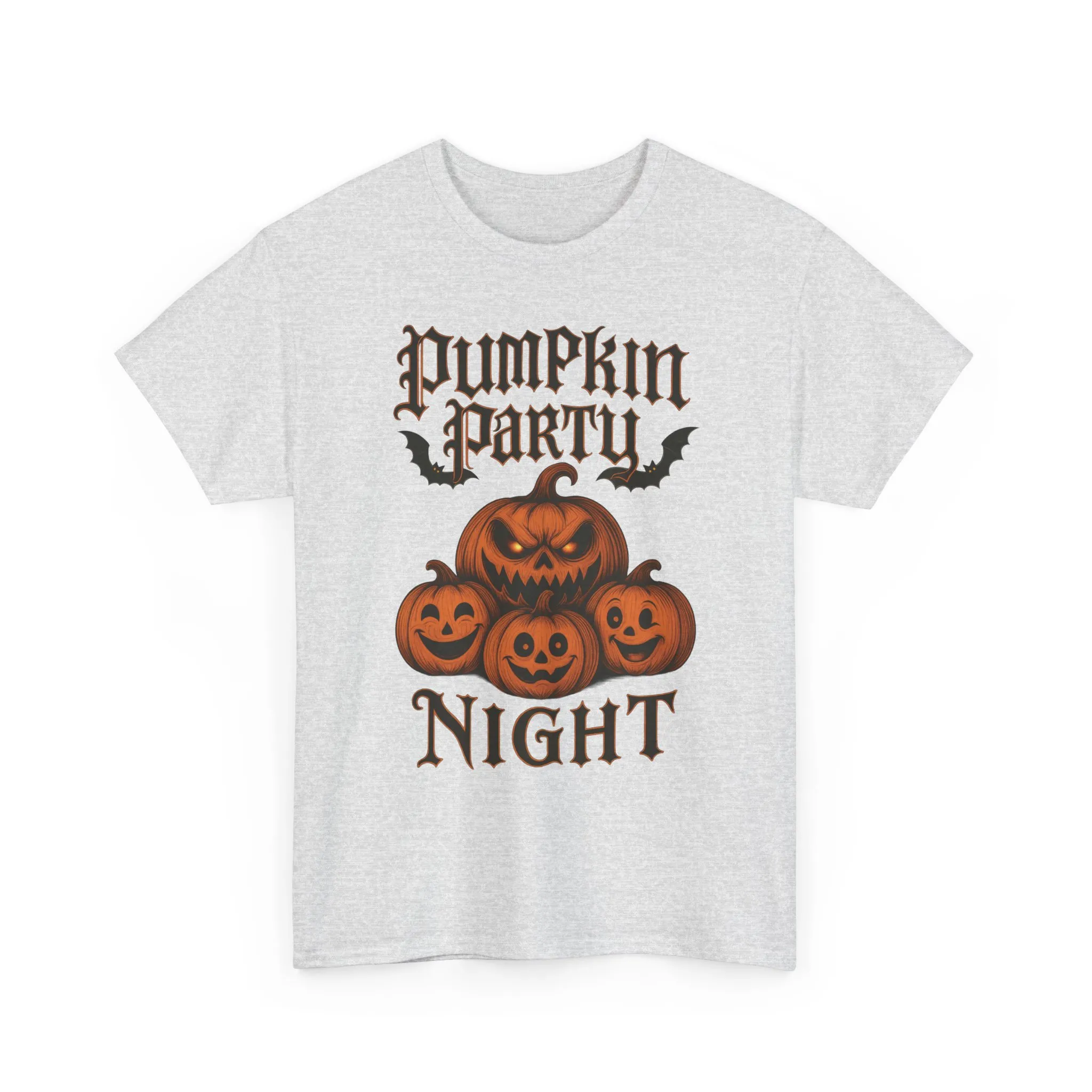 Pumpkin Party Night Men's Halloween T-Shirt, Scary Jack-O-Lantern Pumpkin Graphic Tee for Him - Image 4