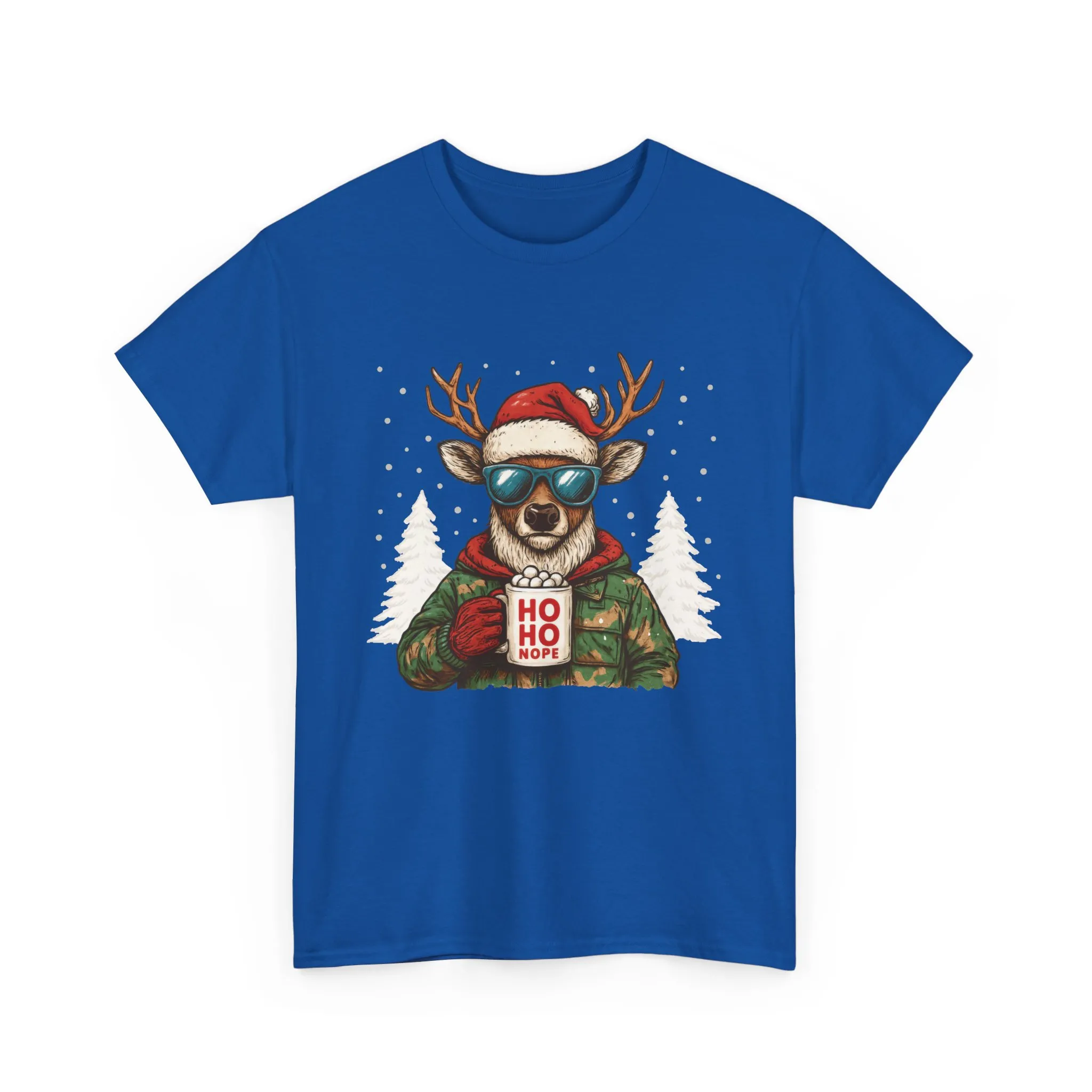 Men's HO HO NOPE Funny Christmas Sweatshirt, Cool Reindeer Pullover - Image 22