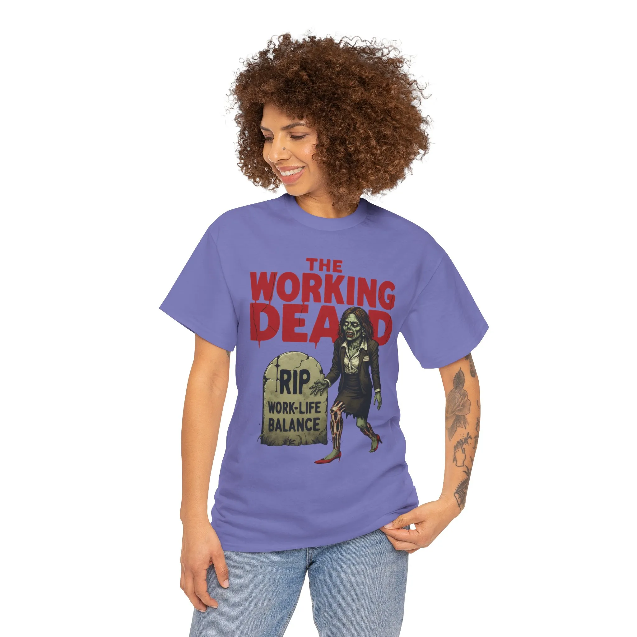 The Working Dead Women's Shirt, Funny Work Life Balance Zombie Tee, RIP Work Shirt, Halloween Office Humor, Overworked Shirt - Image 26