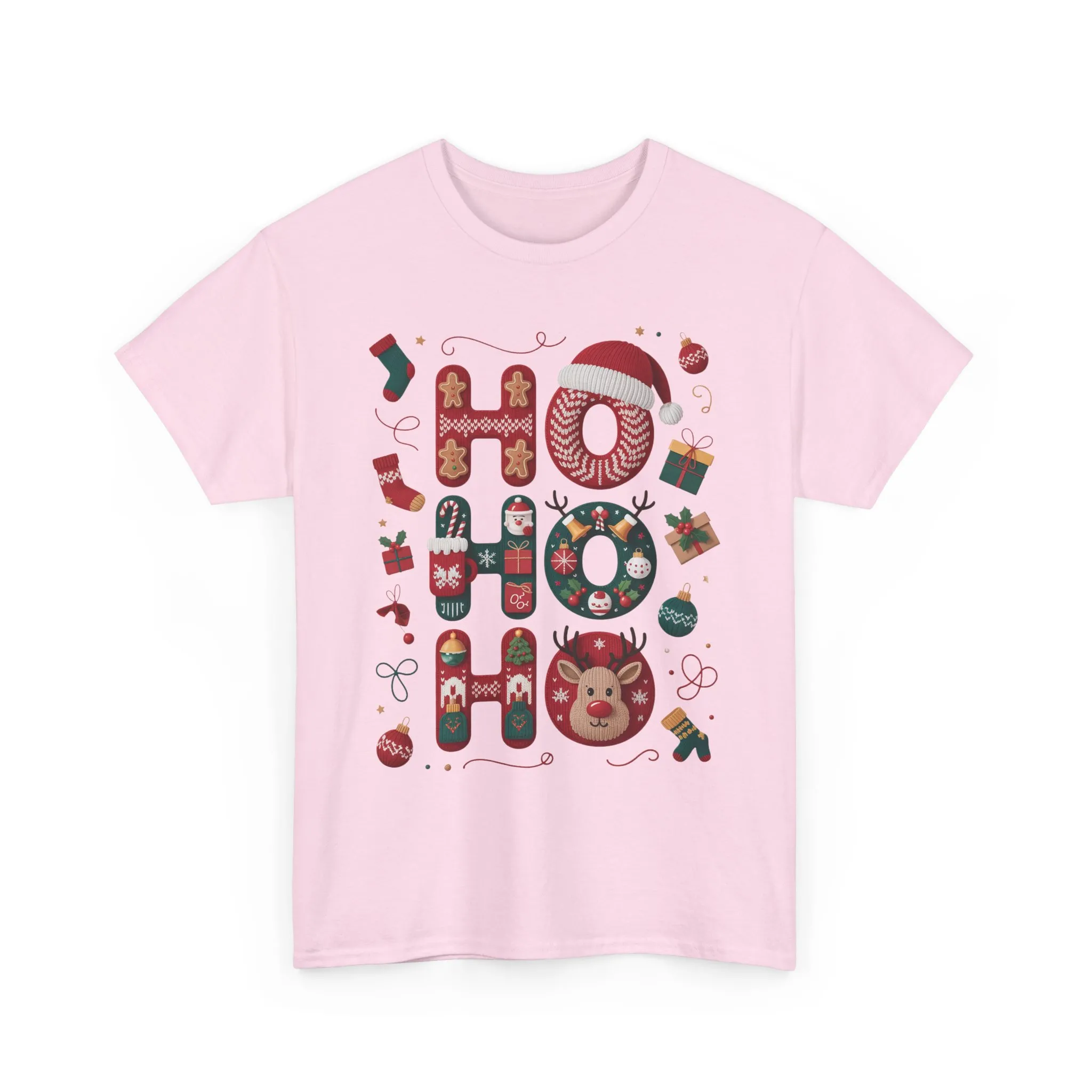 Ho Ho Ho Women's Christmas T-Shirt - Sweatshirt, Cute Festive Holiday Top, Gingerbread, Reindeer - Santa Hat Design, Cozy Christmas Fashion - Image 28