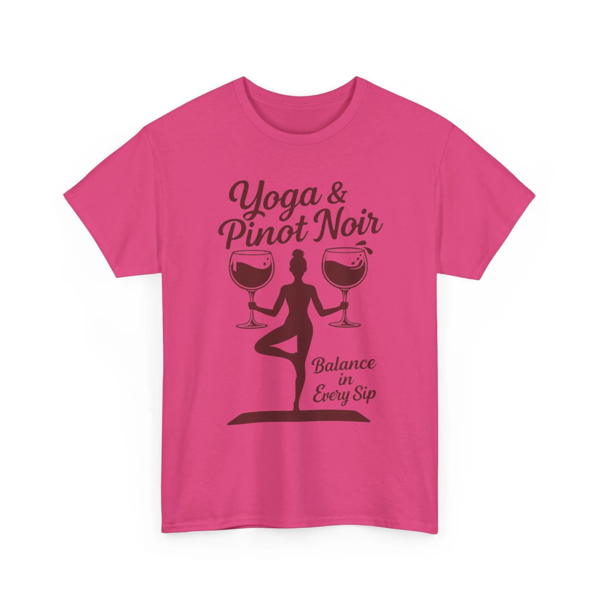 Yoga and Wine Shirt Women, Funny Pinot Noir Tee, Balance in Every Sip Tee, Yoga Lover Gift - Image 25