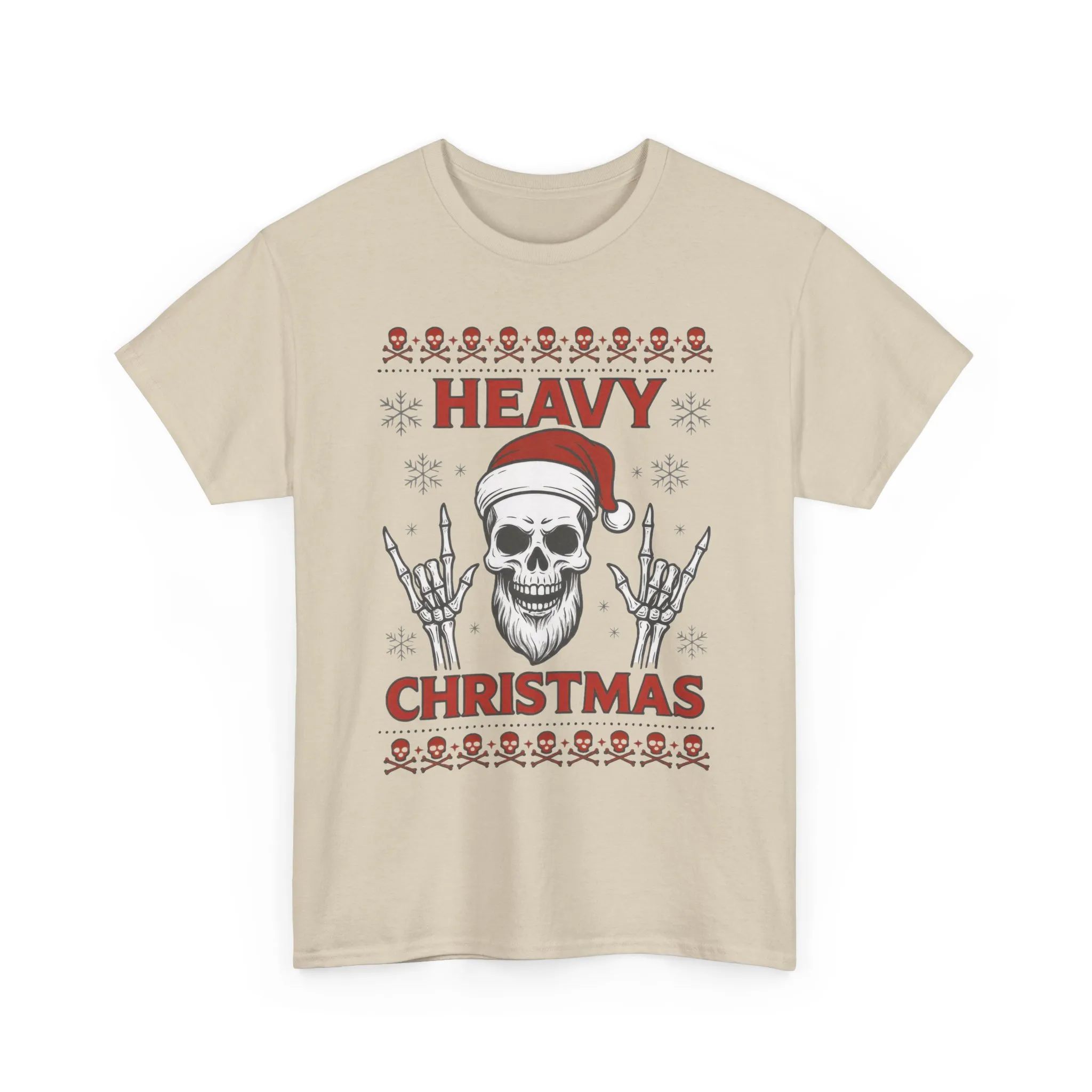 Heavy Christmas Men's T-Shirt, Metal Santa Skull Holiday Pullover for Men - Image 7