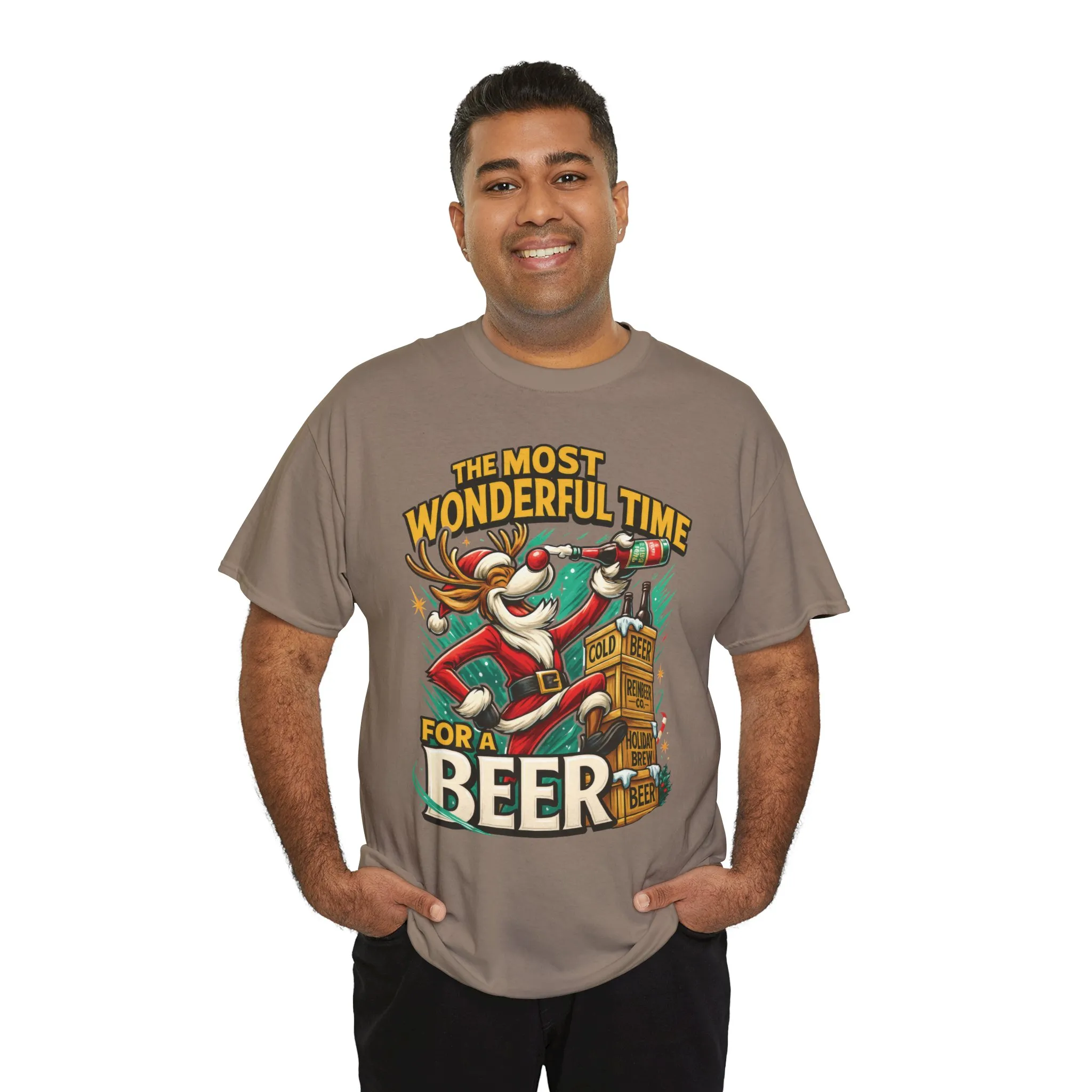 Funny Christmas Beer T-Shirt for Men, The Most Wonderful Time for a Beer - Image 3