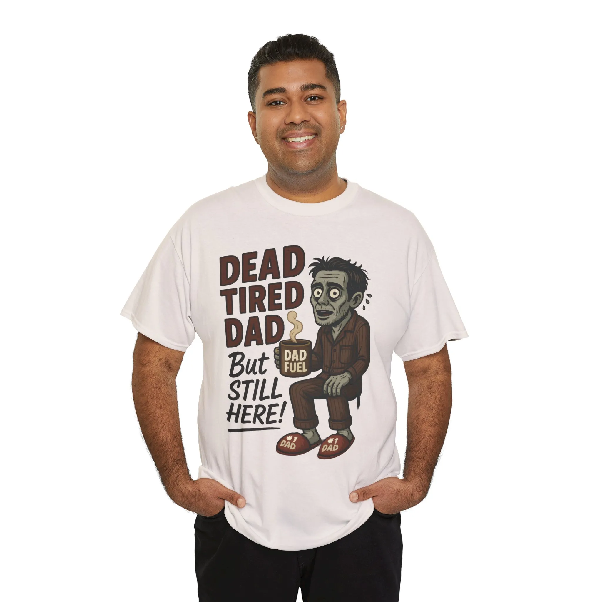 Dead Tired Dad Funny Zombie Coffee Men's T-Shirt, Father's Day Gift for Men, Dad Fuel Graphic Tee, Halloween Dad Tee - Image 30