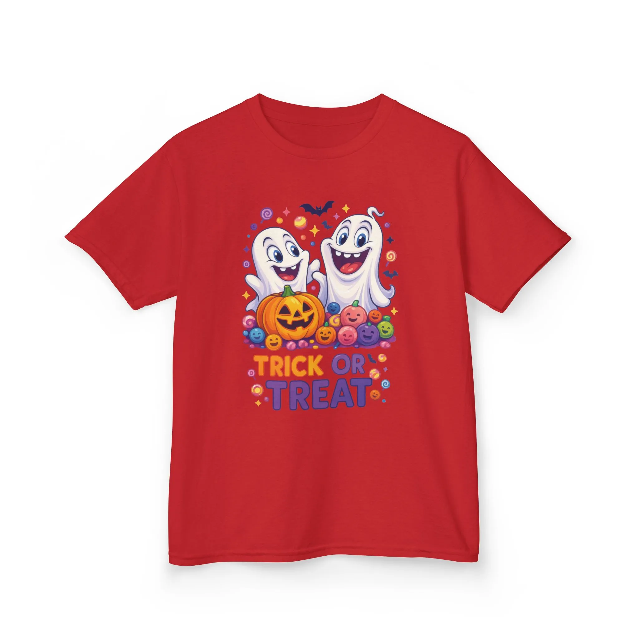 Trick or Treat Kids Halloween T-Shirt, Cute Ghosts Pumpkin Design, Fun Spooky Tee for Boys Girls - Image 25