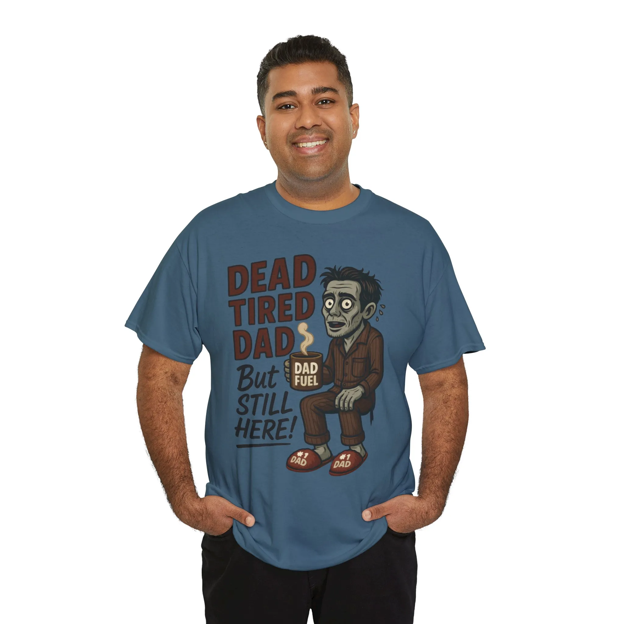 Dead Tired Dad Funny Zombie Coffee Men's T-Shirt, Father's Day Gift for Men, Dad Fuel Graphic Tee, Halloween Dad Tee - Image 21