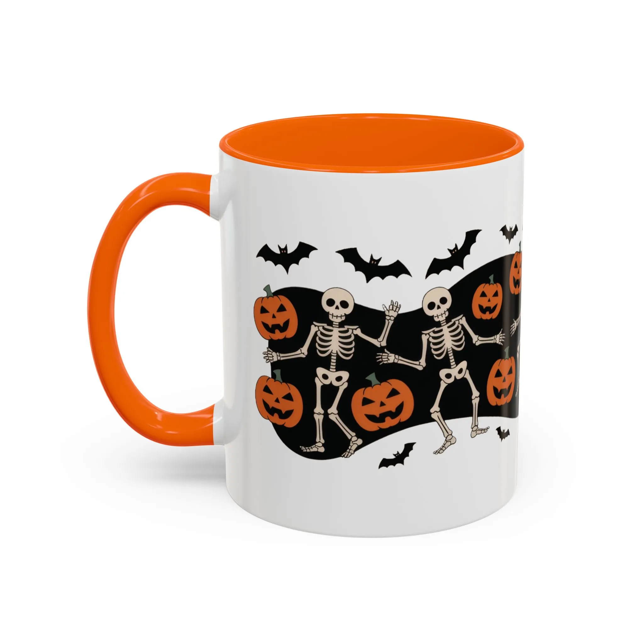 Dancing Skeletons Halloween Mug, Funny Spooky Pumpkin Coffee Cup, Cute Skeleton Dance Mug, Festive Fall Gift, Accent Coffee Mug (11, 15oz) - Image 4