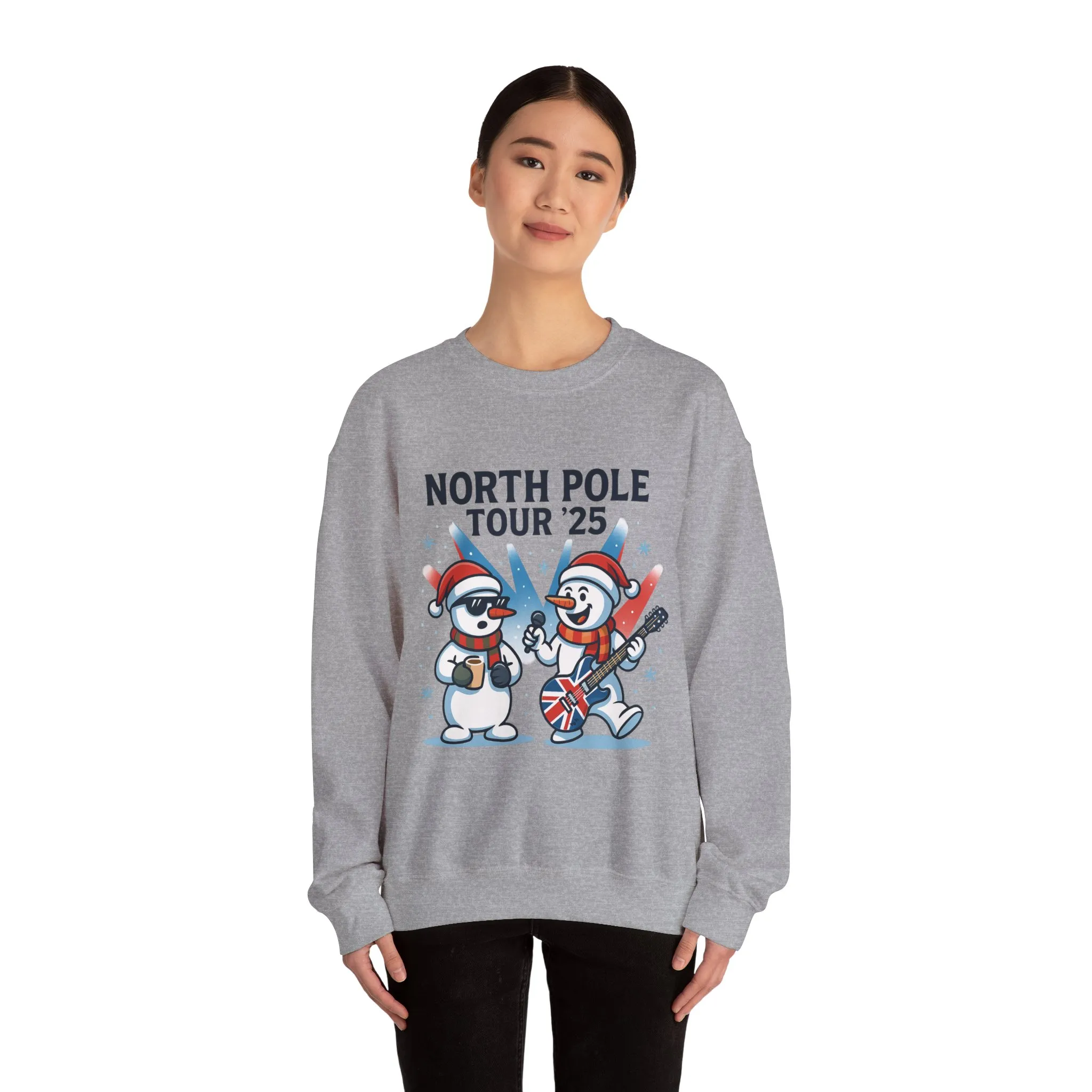 North Pole Tour 25 Women's Christmas Sweatshirt, Funny Rock Holiday Jumper