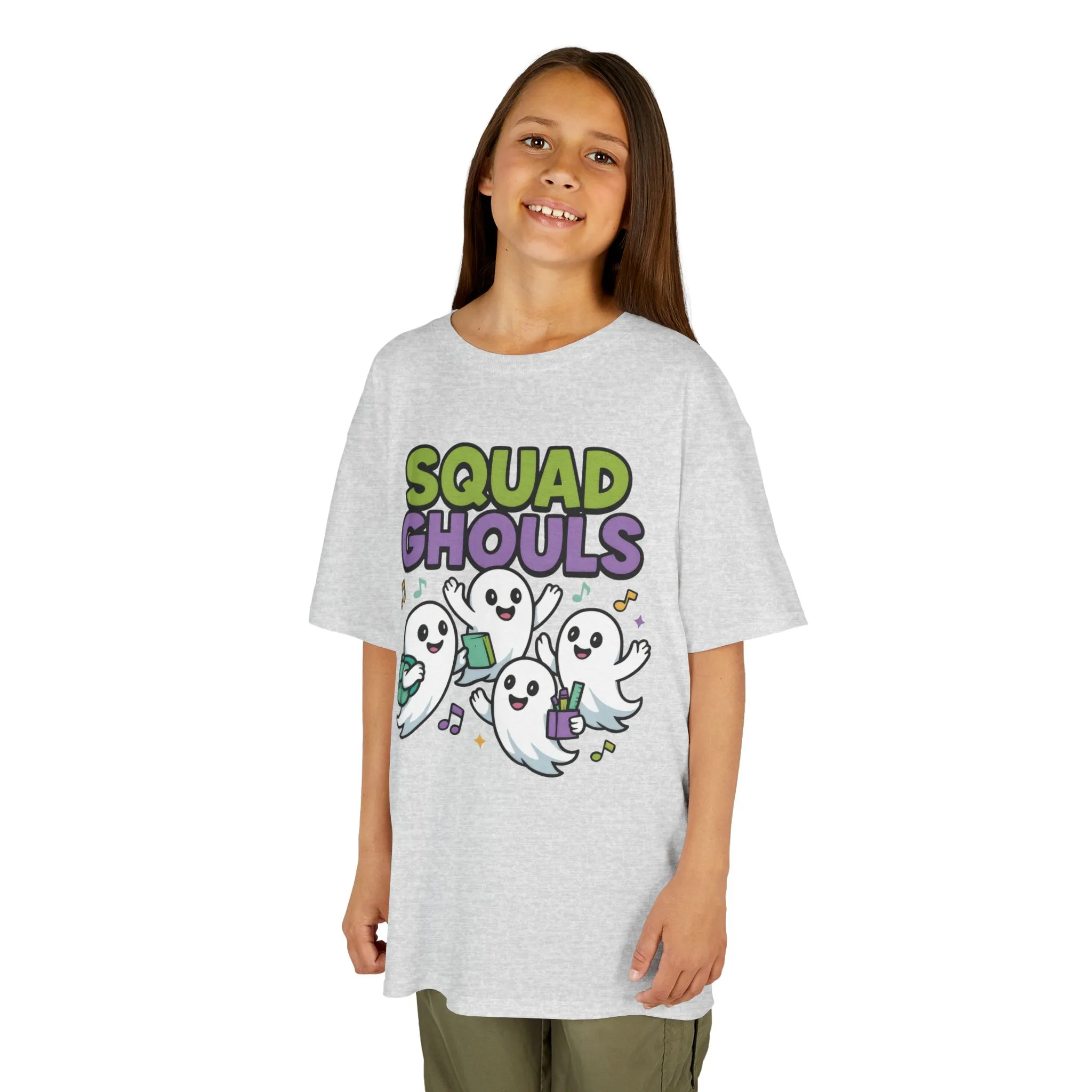 Kids Squad Ghouls T-Shirt, Cute Ghost Friends School Shirt, Halloween Back to School Tee for Boys & Girls - Image 5