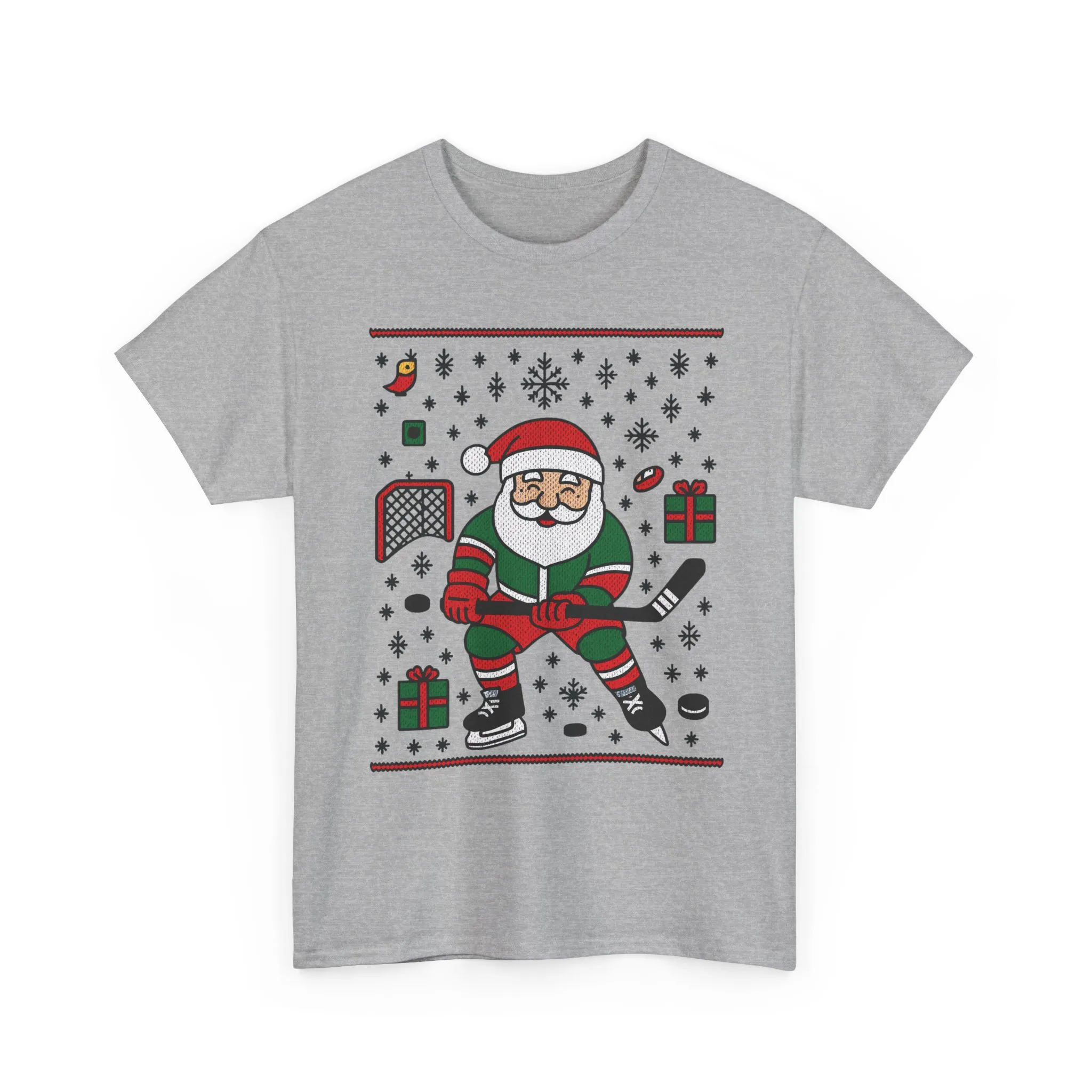 Hockey Santa Men's Christmas T-Shirt, Funny Sports Holiday Tee - Image 2