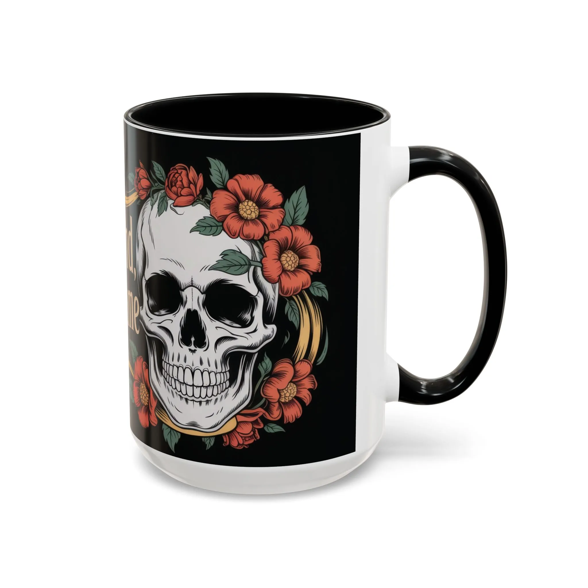 Eternal Mind Endless Flame Mug, Gothic Skull - Floral Coffee Cup, Dark Romantic Gift for Halloween or Everyday Use, Coffee Mug (11, 15oz) - Image 2