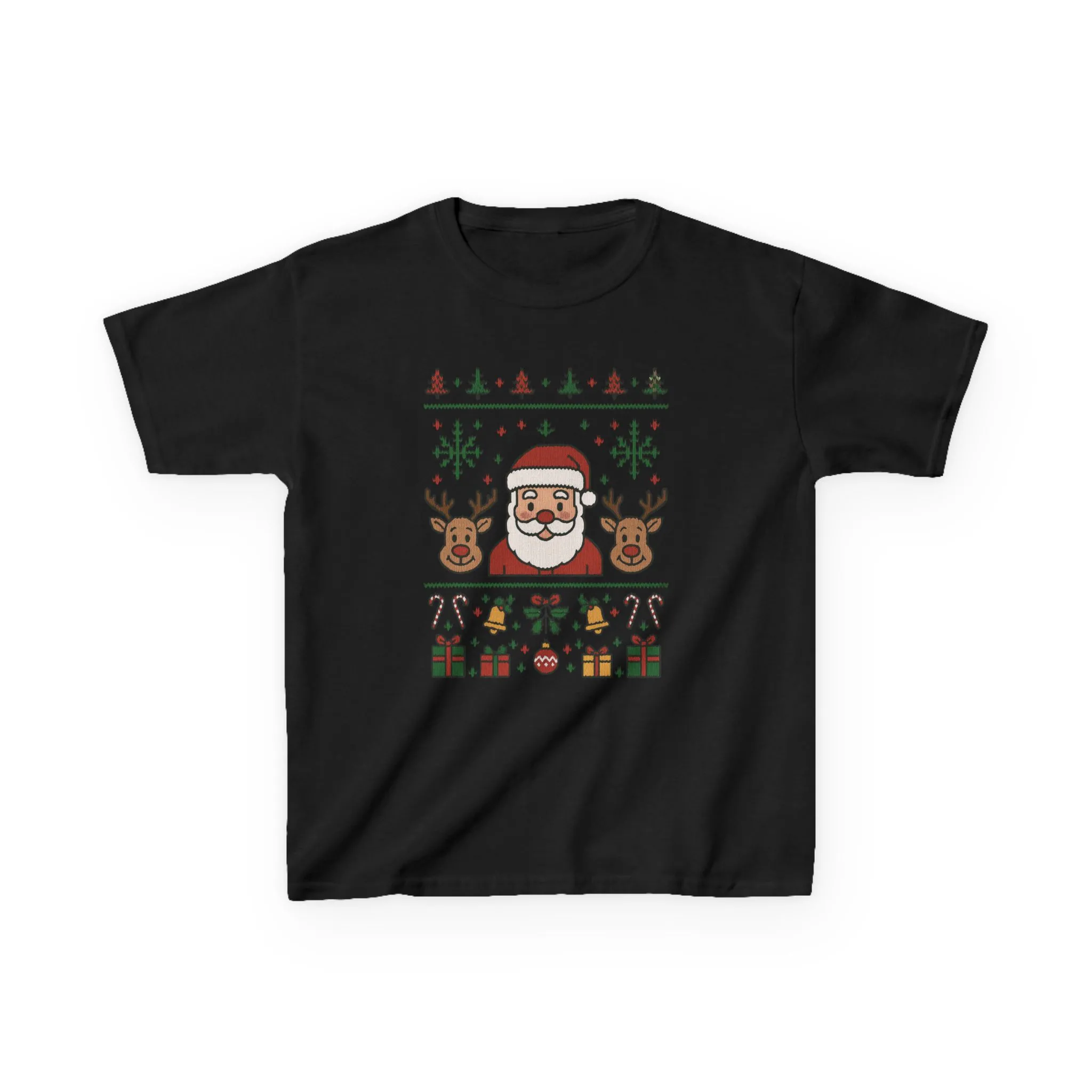 Santa - Reindeer Christmas Shirt for Kids, Cute Holiday Tee, Kids Heavy Cotton™ Tee - Image 7