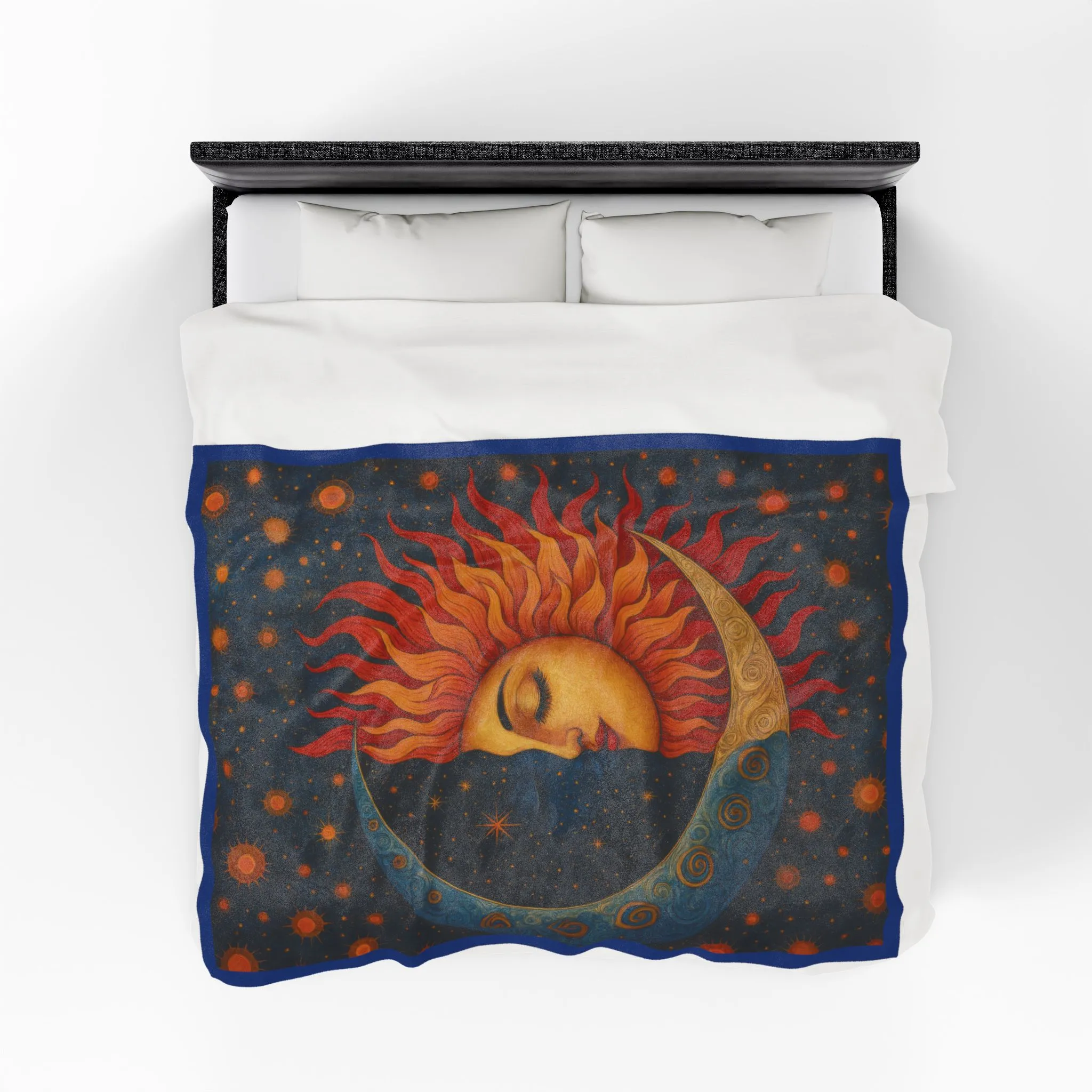 Sun and Moon Velveteen Plush Blanket, Celestial Cosmic Throw Blanket, Boho Astrology Home Decor, Cozy Spiritual Gift for Star Lovers - Image 7