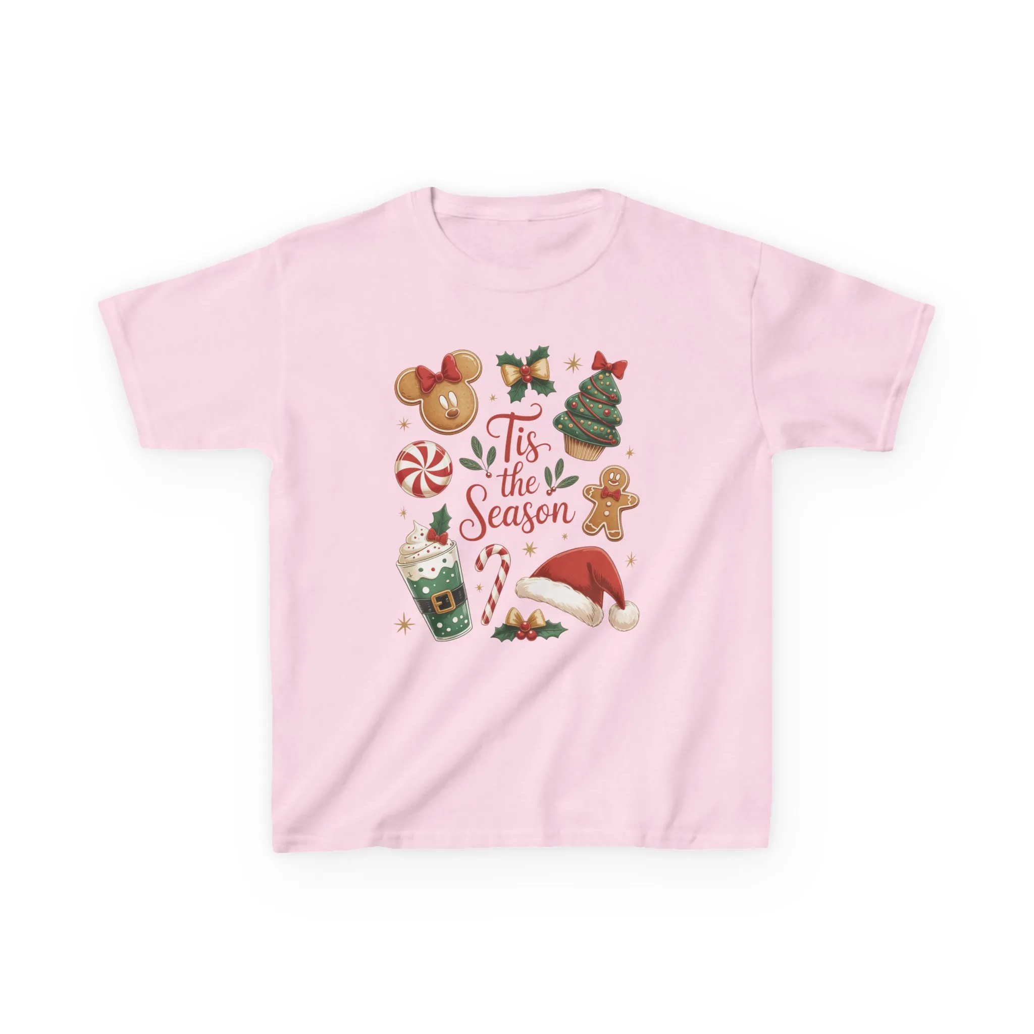 Tis the Season Christmas Shirt for Girls, Cute Holiday Cookie Tee, Kids Heavy Cotton™ Tee - Image 15