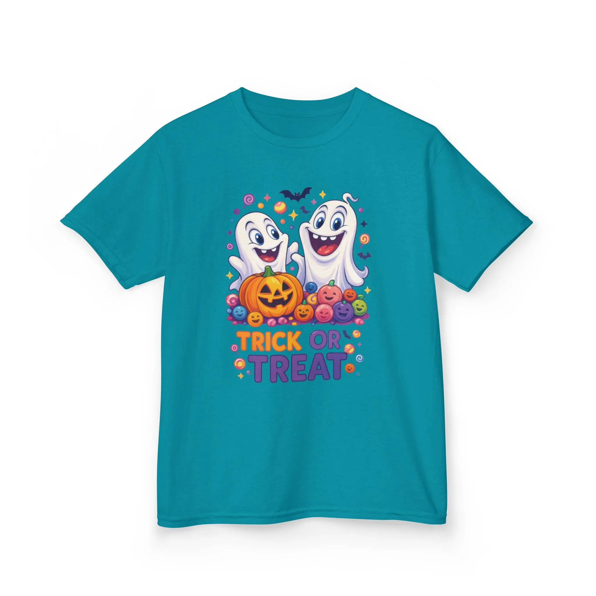 Trick or Treat Kids Halloween T-Shirt, Cute Ghosts Pumpkin Design, Fun Spooky Tee for Boys Girls - Image 7