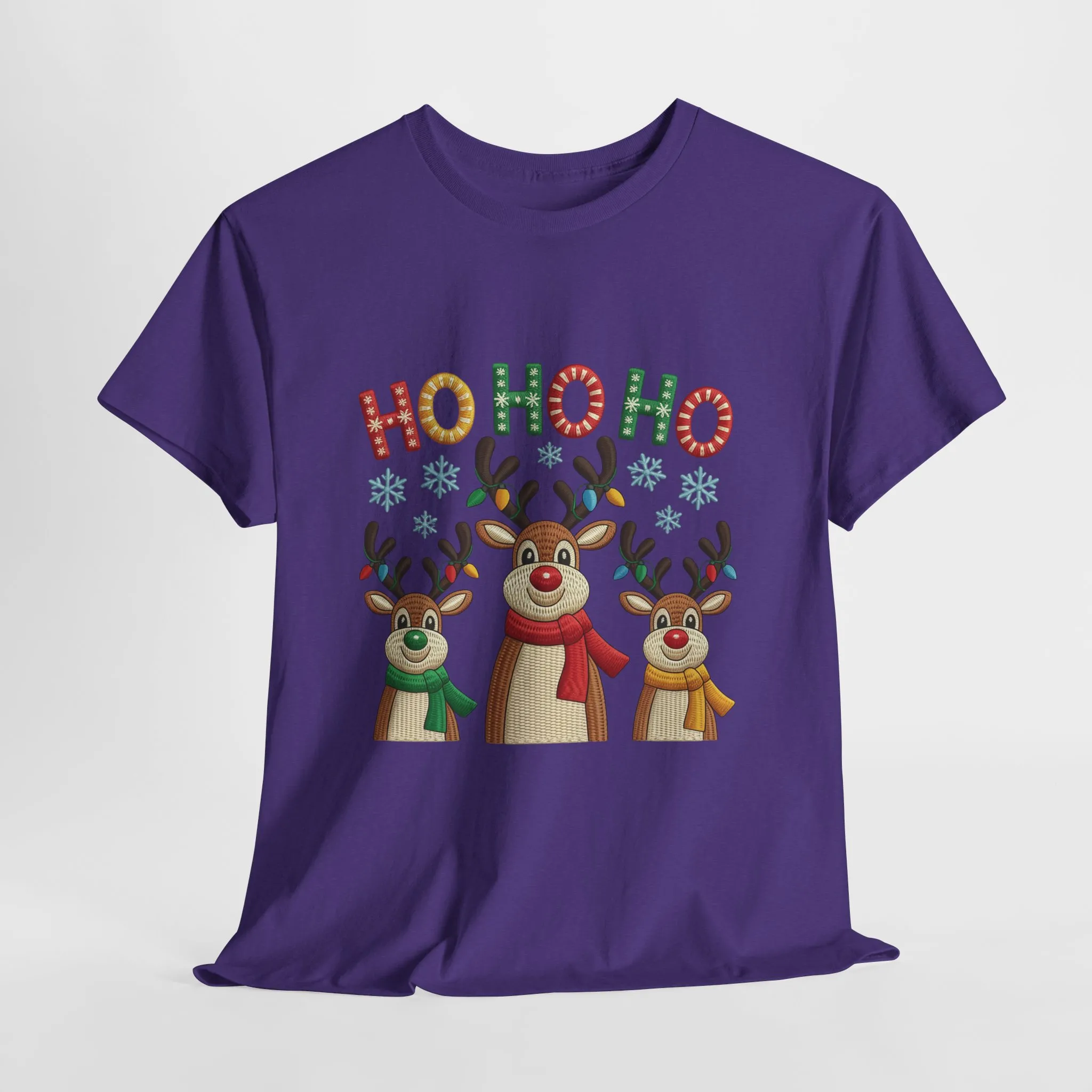 Ho Ho Ho Reindeer T-Shirt, Cute Christmas Tee for Women - Image 19