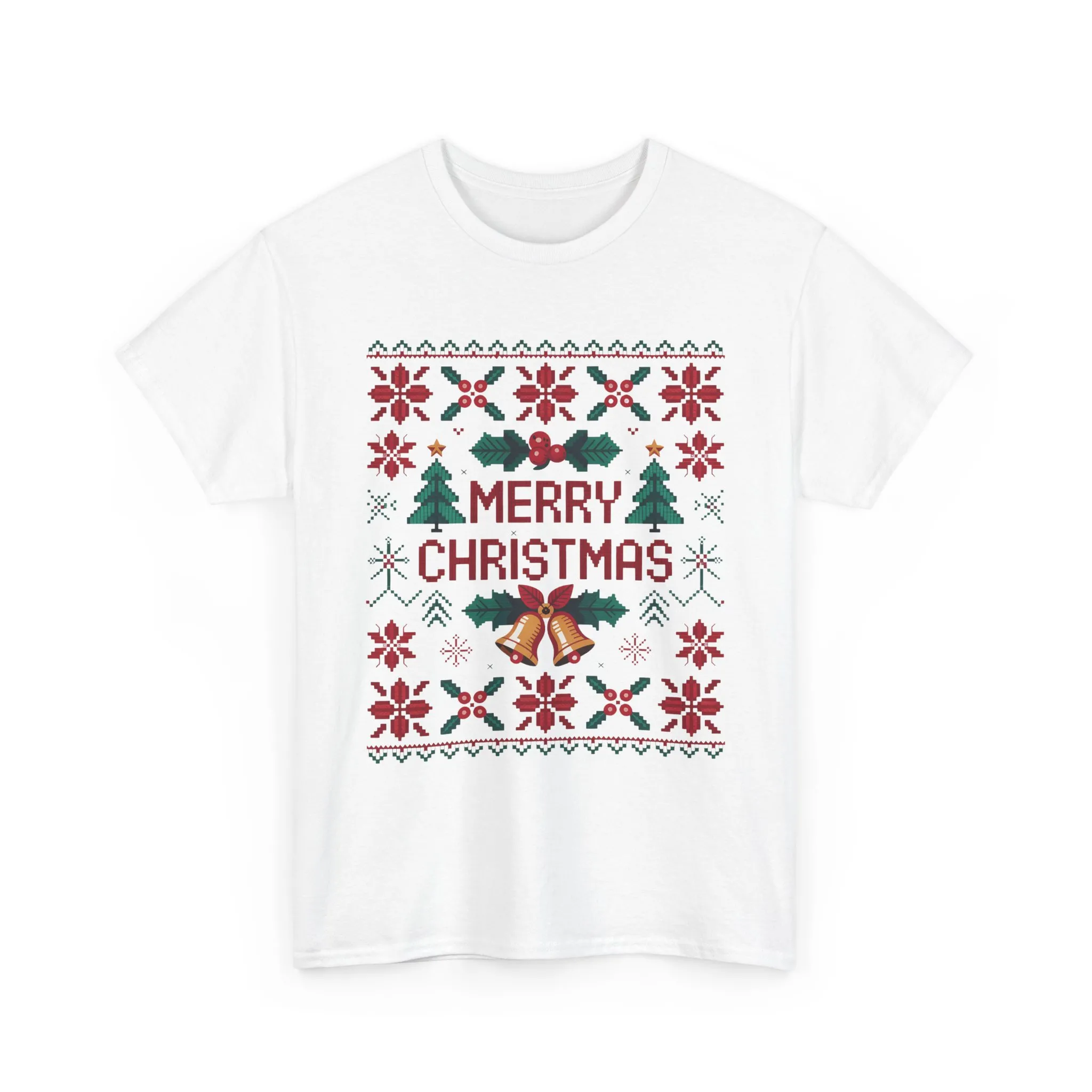Merry Christmas Women's T-Shirt, Festive Holiday Tee, Classic Red - Green Christmas Outfit - Image 4