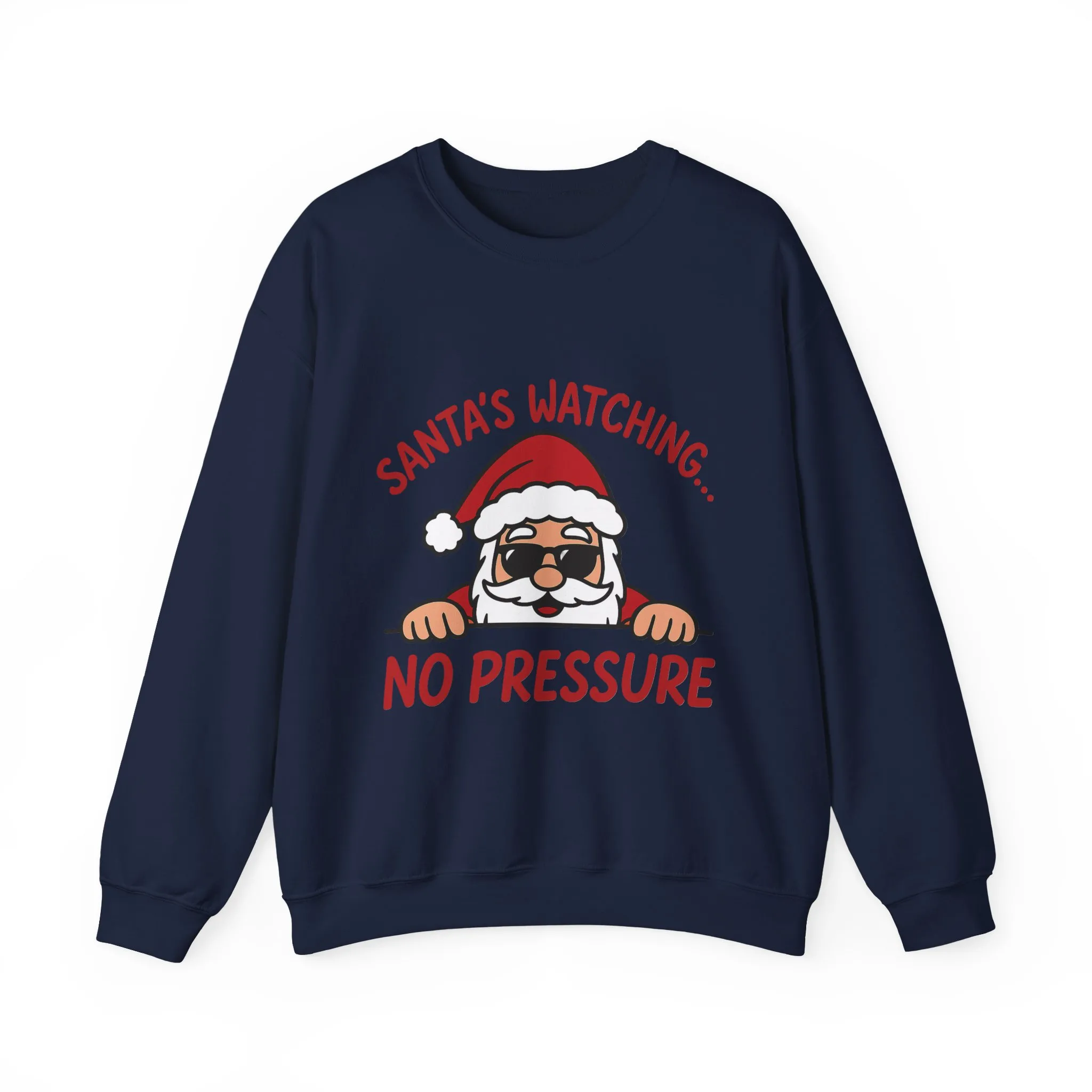 Santa's Watching No Pressure Women's Christmas Sweatshirt, Funny Holiday Jumper - Image 16