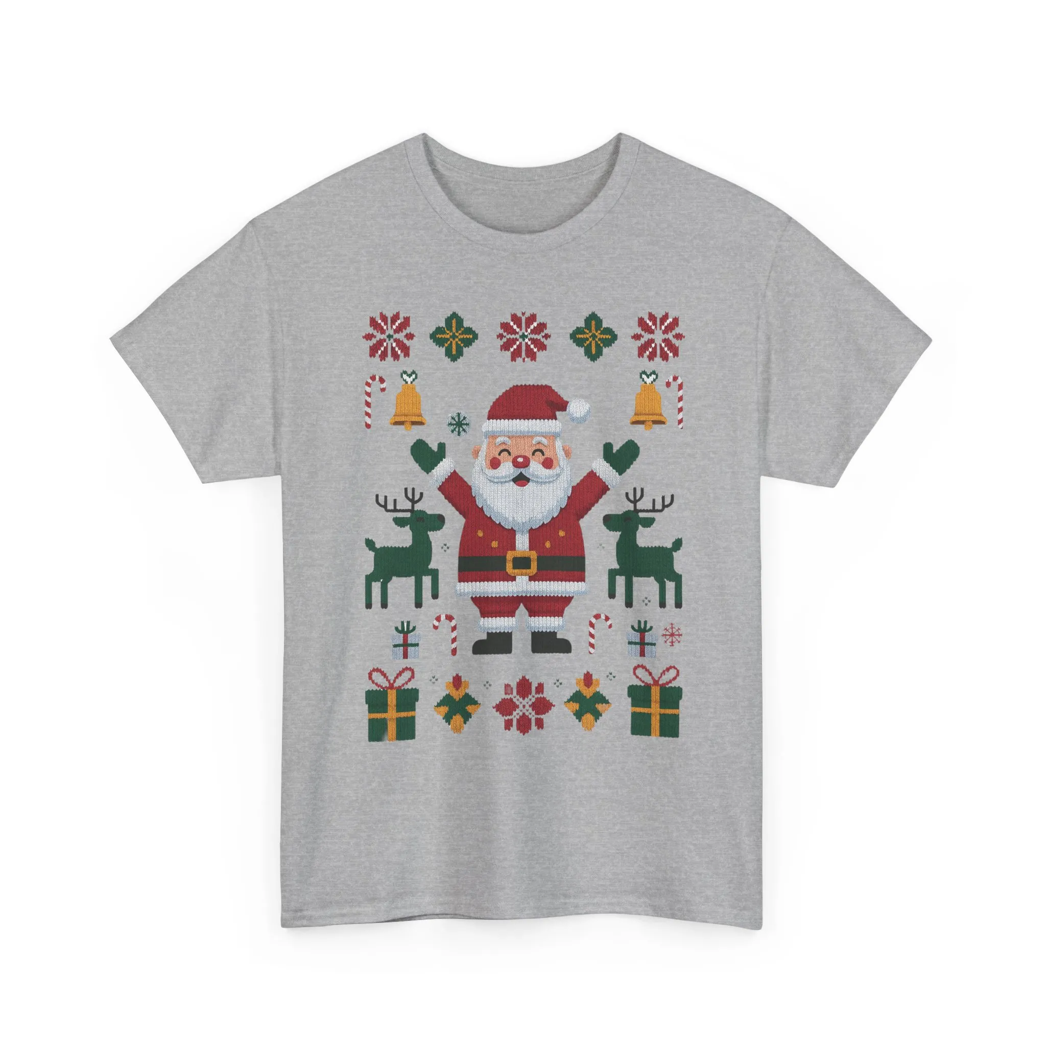 Santa Christmas T-Shirt, Cute Reindeer Holiday Tee, Classic Nordic Christmas Shirt for Women - Image 10
