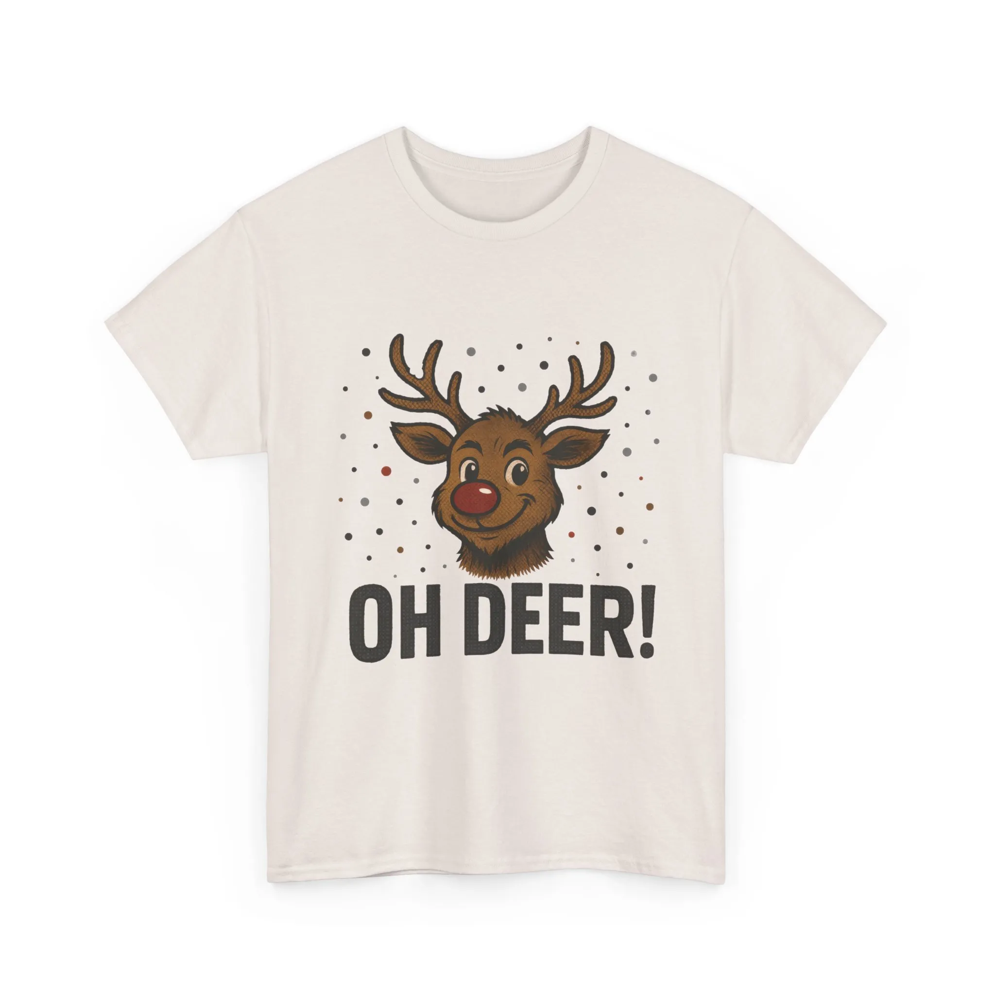 Men's Oh Deer Funny Christmas T-Shirt, Reindeer Holiday Graphic Tee - Image 4