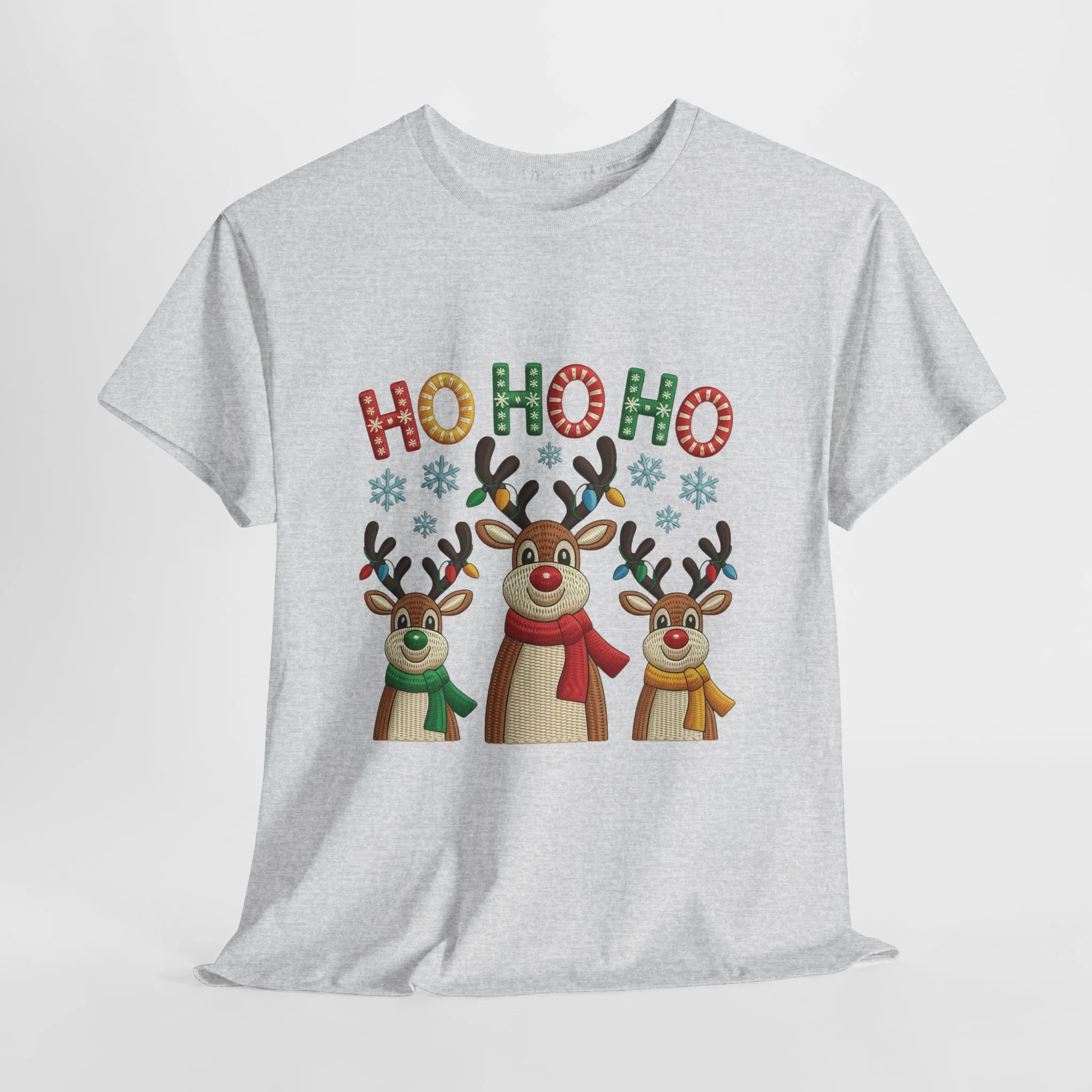 Ho Ho Ho Reindeer T-Shirt, Cute Christmas Tee for Women - Image 7
