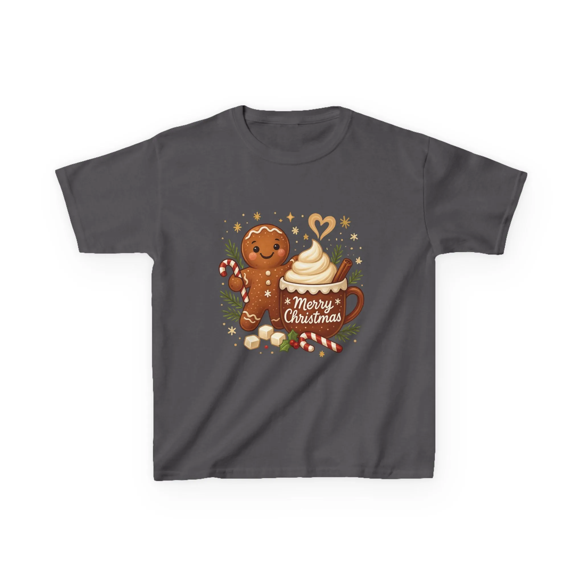 Gingerbread - Hot Cocoa Christmas Shirt for Kids, Cute Holiday Girls Tee, Kids Heavy Cotton™ Tee - Image 9