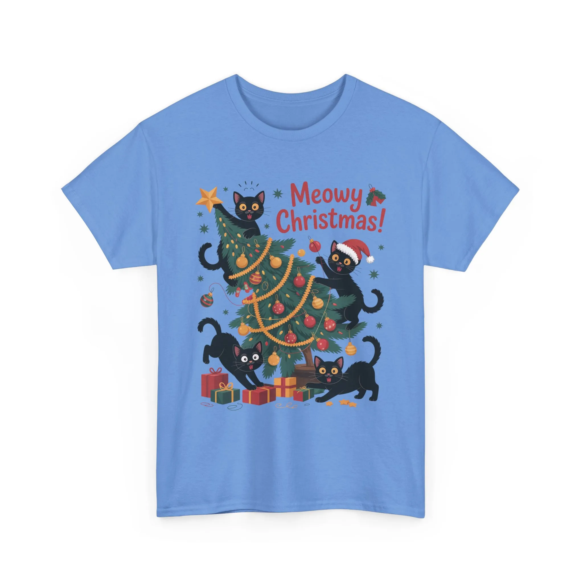 Funny Black Cats Christmas Tree T-Shirt, Cute Cat Lover Holiday Tee, Christmas Cat Chaos Shirt for Women - Image 10