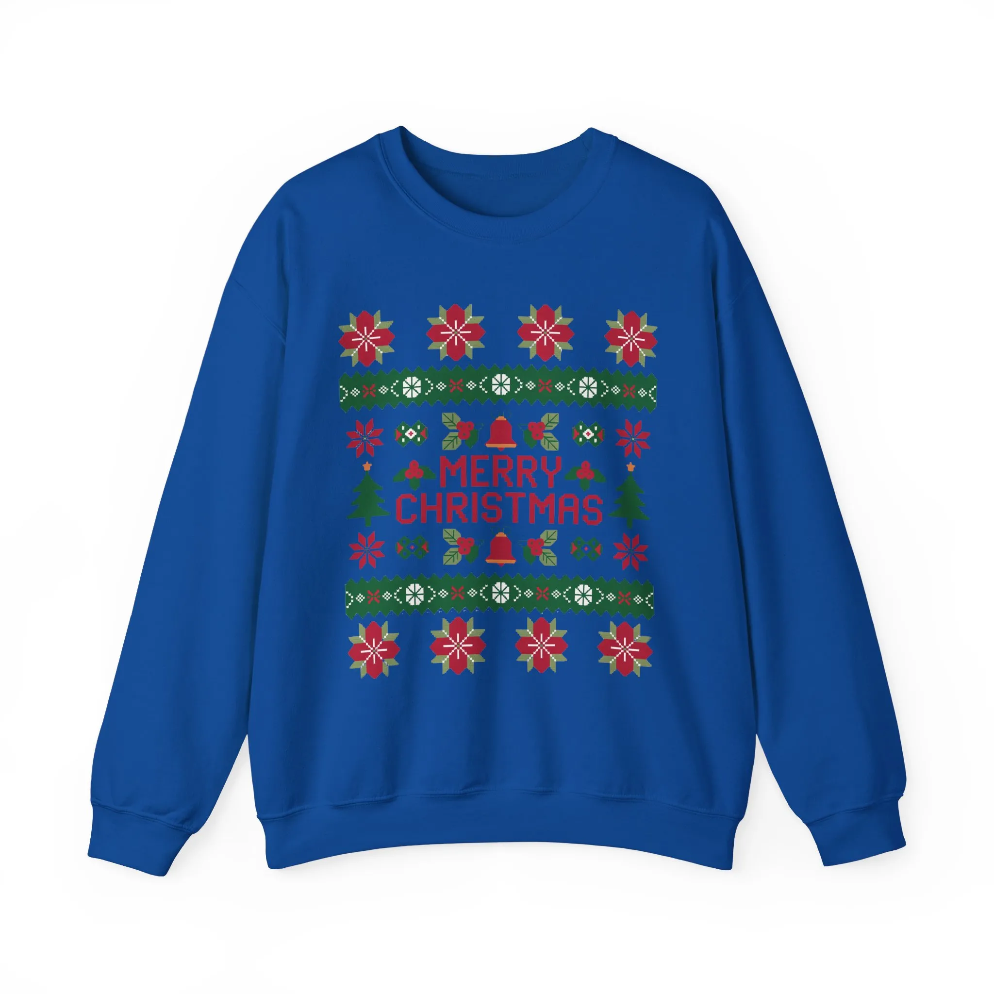 Merry Christmas Women's Sweatshirt, Cozy Ugly Sweater Look Pullover, Festive Knit Style Jumper - Image 19