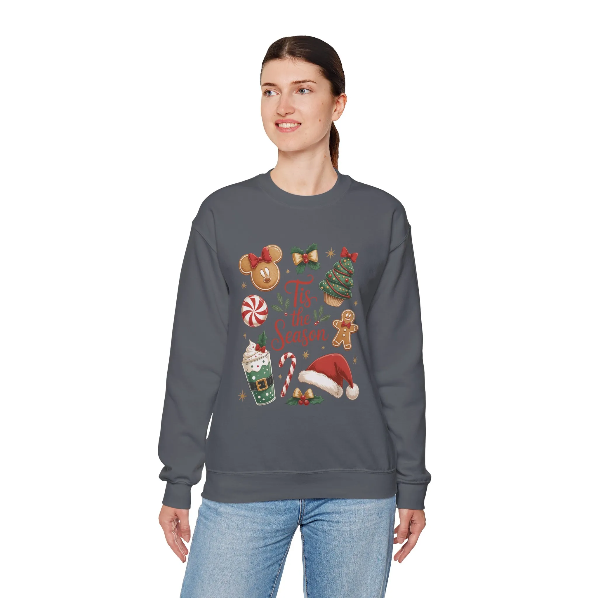 Women's Tis the Season Christmas Sweatshirt, Cozy Cookie - Cocoa Holiday Jumper, Women's Crewneck Sweatshirt - Image 14