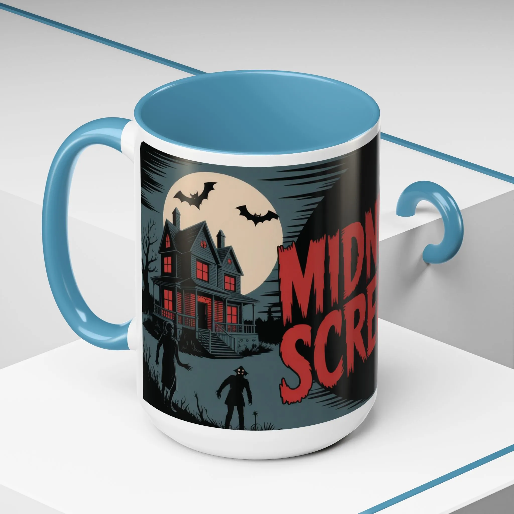 Midnight Screams Mug, Retro Horror Movie Poster Coffee Cup, Gothic Halloween Gift for Horror Lovers, Accent Coffee Mug (11, 15oz) - Image 25