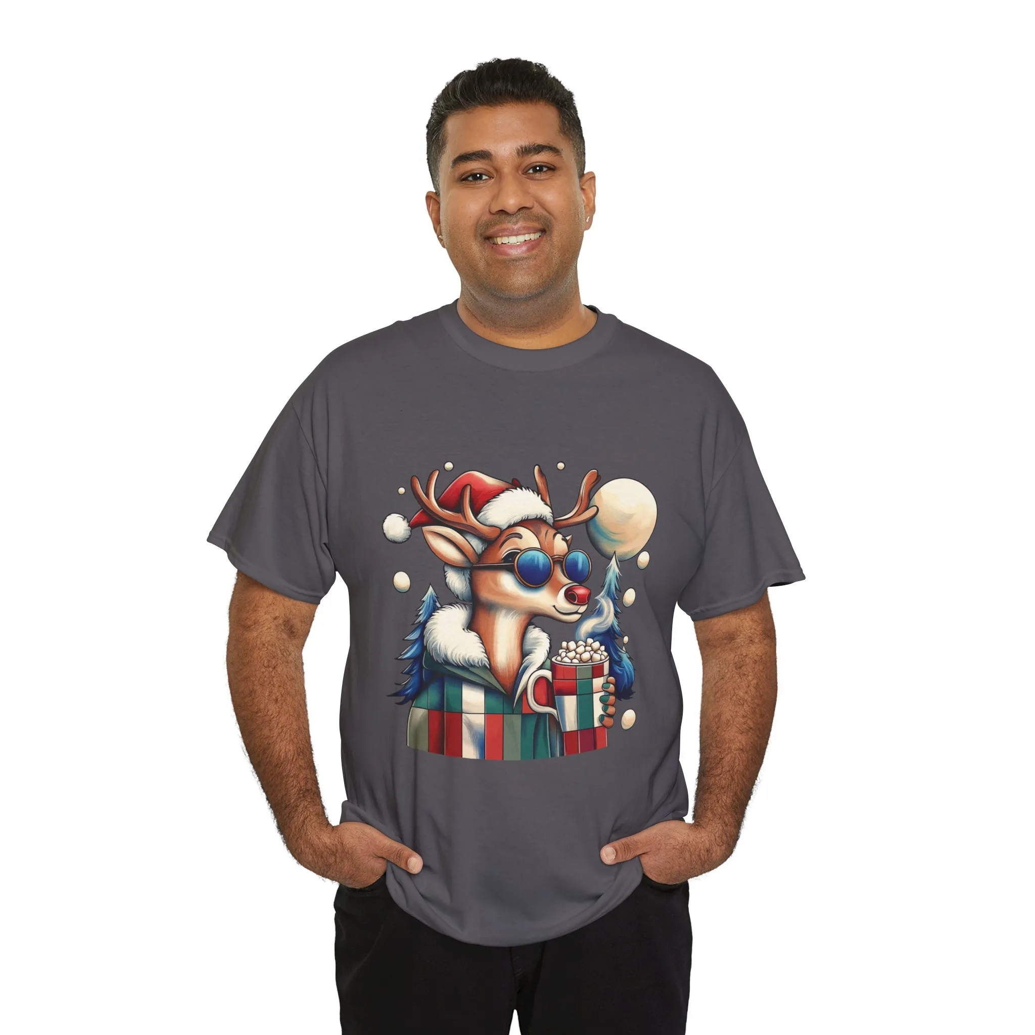 Cool Reindeer Christmas T-Shirt, Funny Holiday Shirt for Men - Image 18