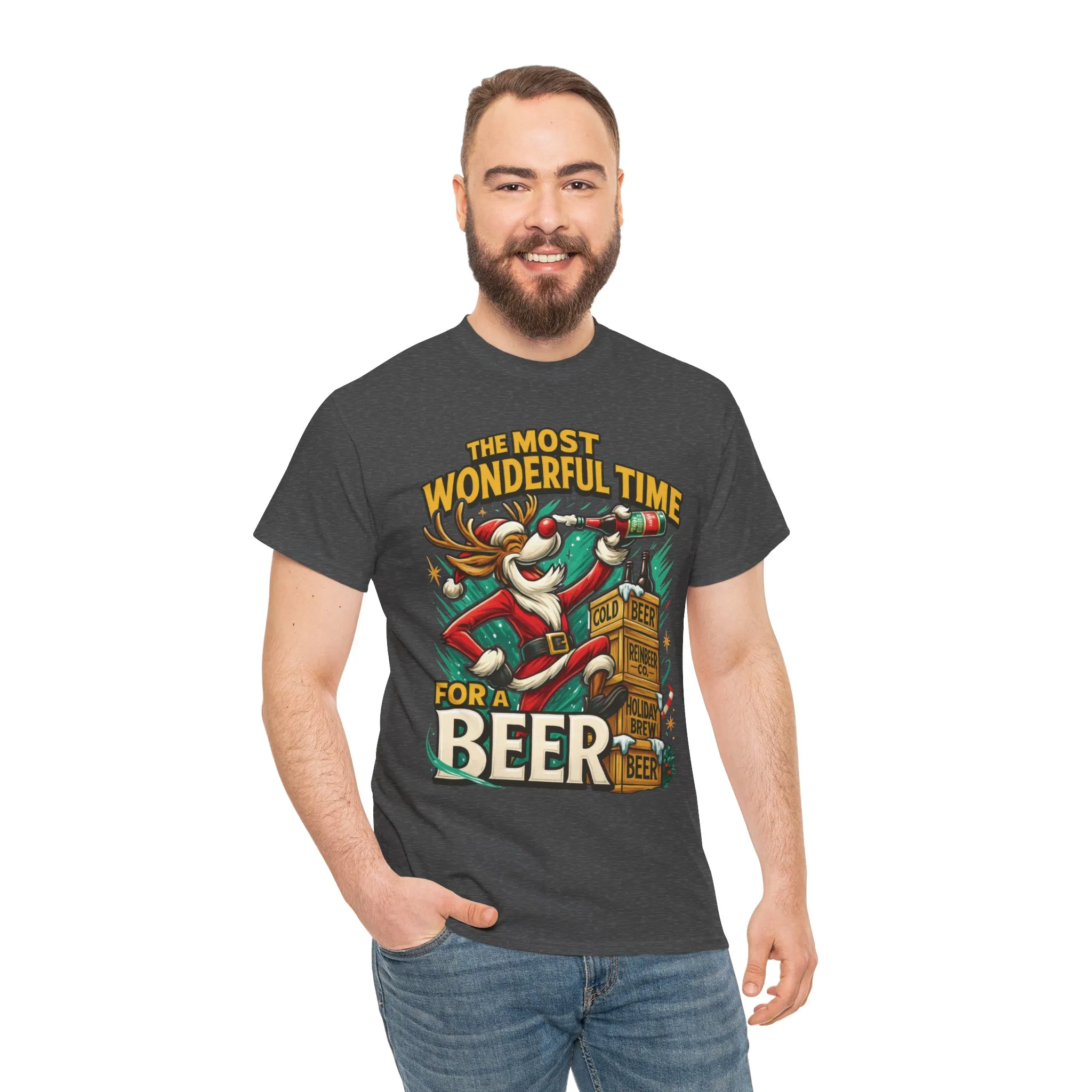 Funny Christmas Beer T-Shirt for Men, The Most Wonderful Time for a Beer - Image 17