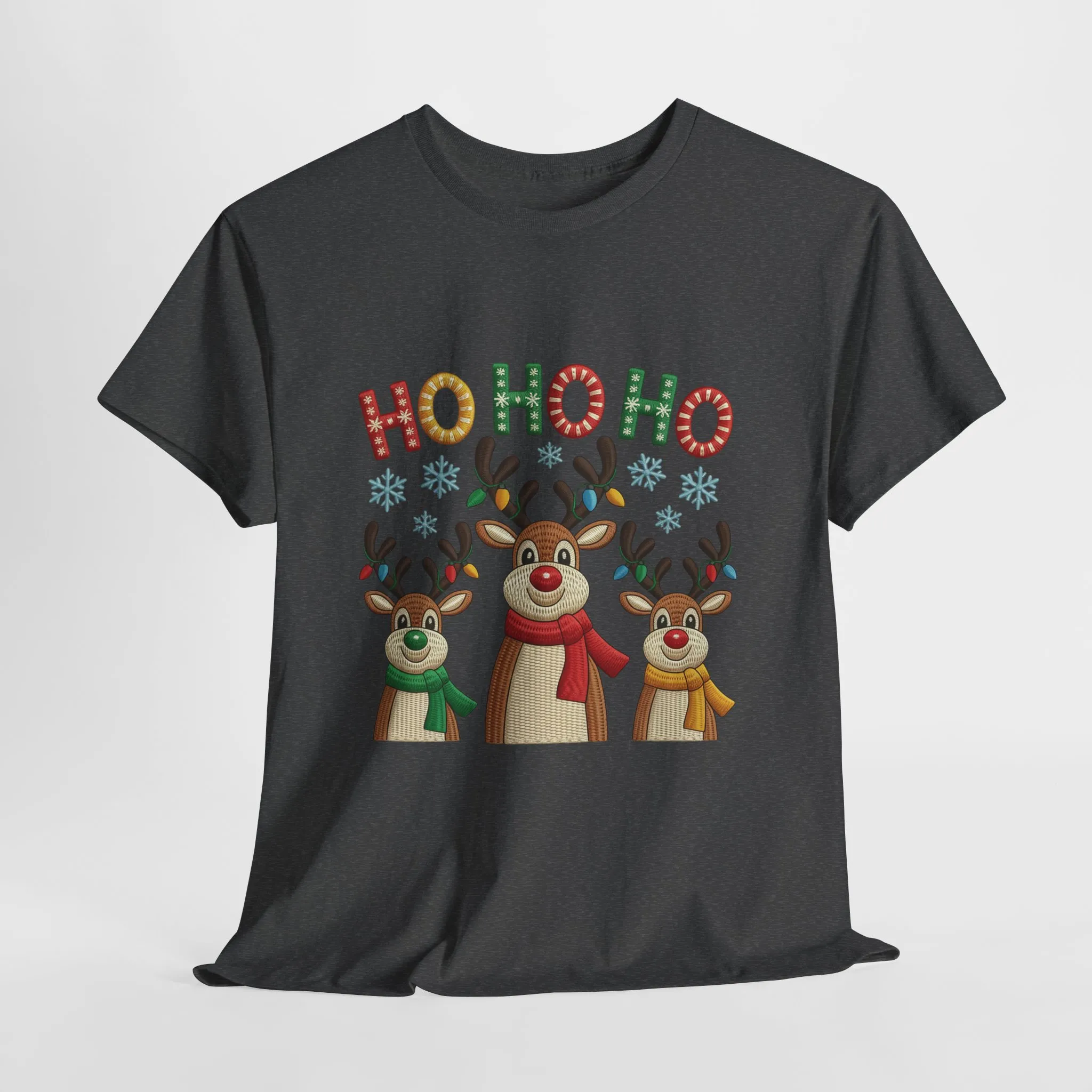 Ho Ho Ho Reindeer T-Shirt, Cute Christmas Tee for Women - Image 13
